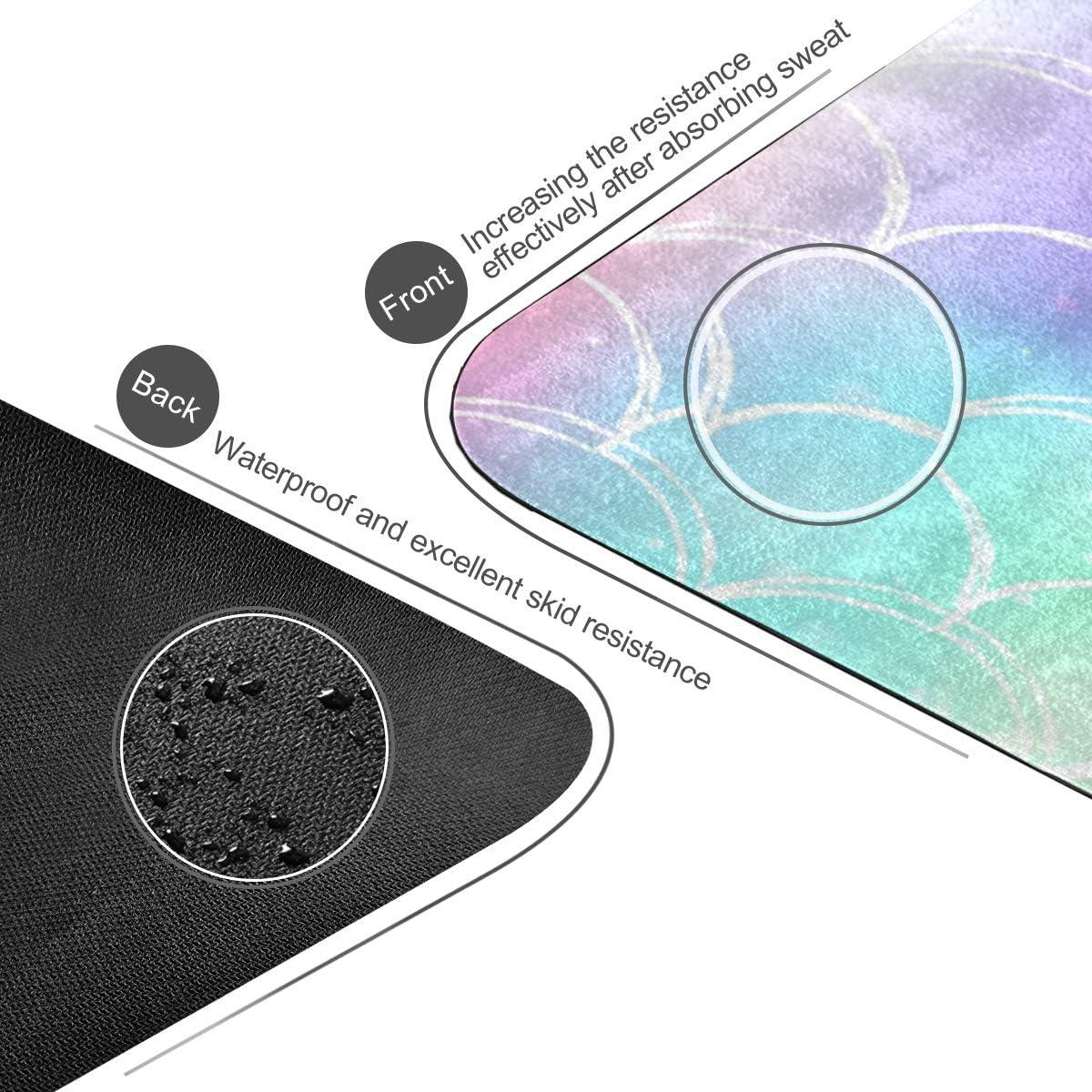 Tapete de Yoga Antideslizante ZOEO Sirena Arcoíris 180x66 cm