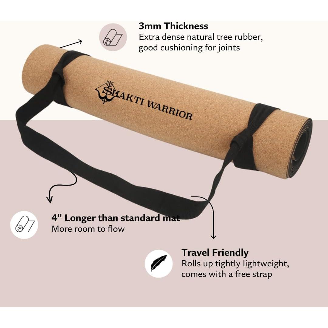 Alfombrilla de Yoga de Corcho Shakti Warrior 182.88x60.96cm Antideslizante