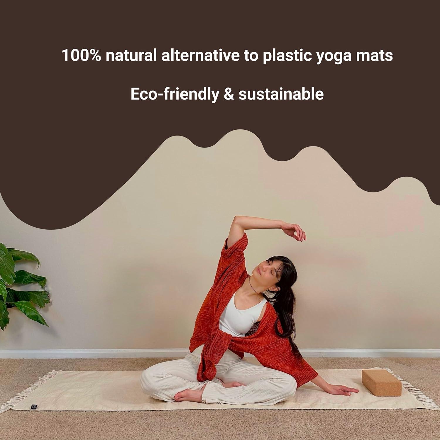 Esterilla de Yoga Tharie Algodón Orgánico 196x70 cm Antideslizante