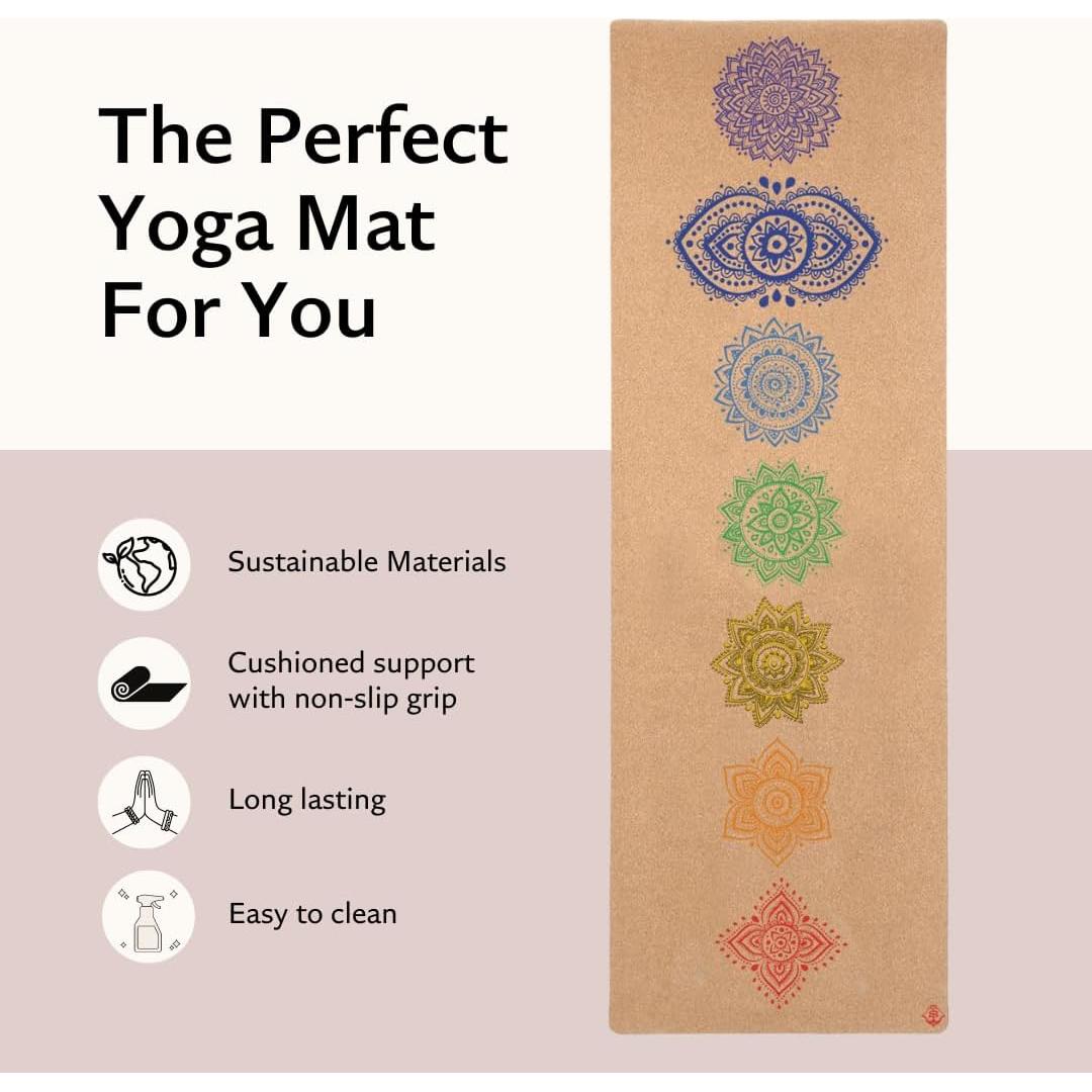 Alfombrilla de Yoga de Corcho Shakti Warrior Chakra 182x61cm