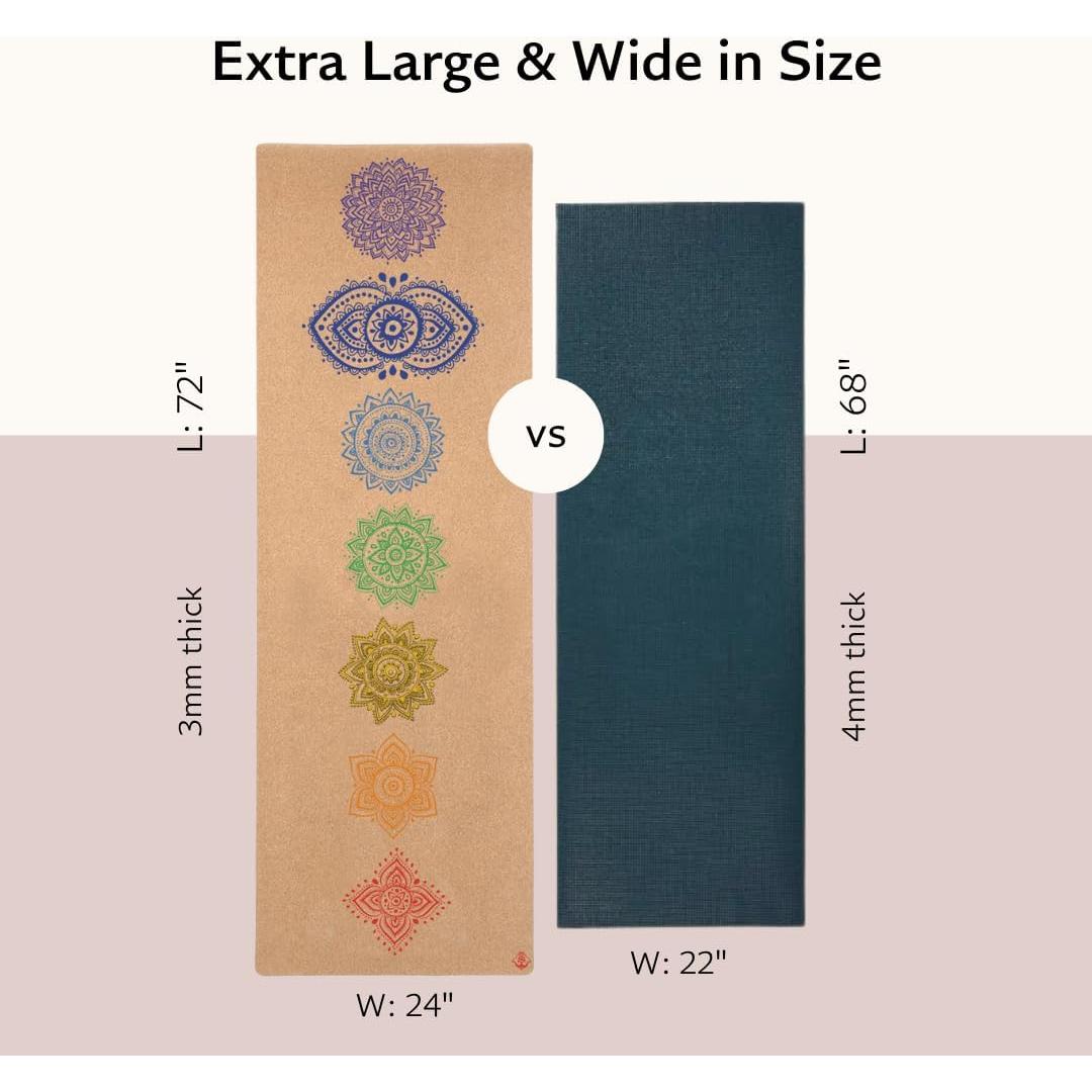 Alfombrilla de Yoga de Corcho Shakti Warrior Chakra 182x61cm