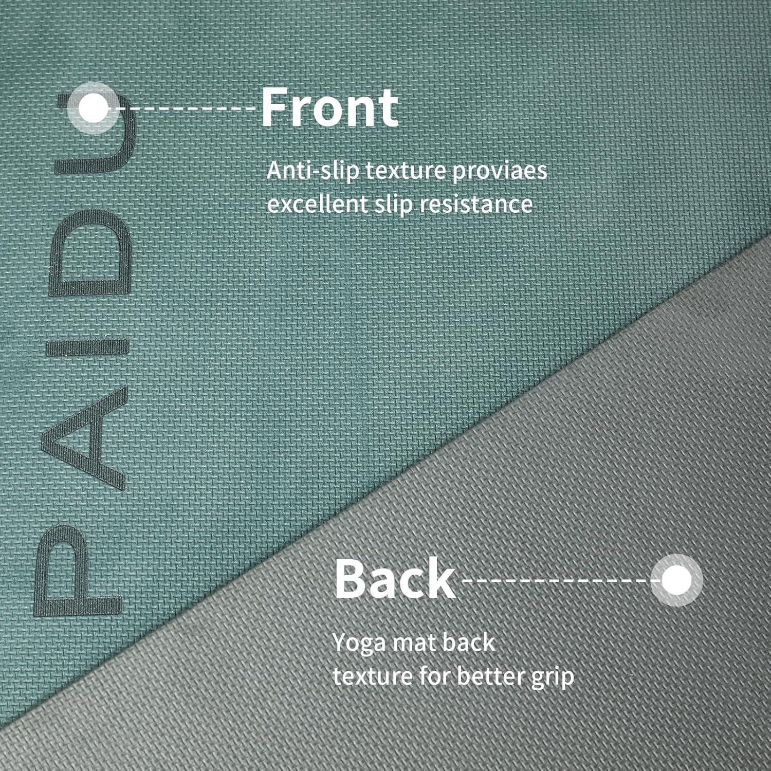 Alfombrilla de Yoga Antideslizante PAIDU 10mm Verde y Gris