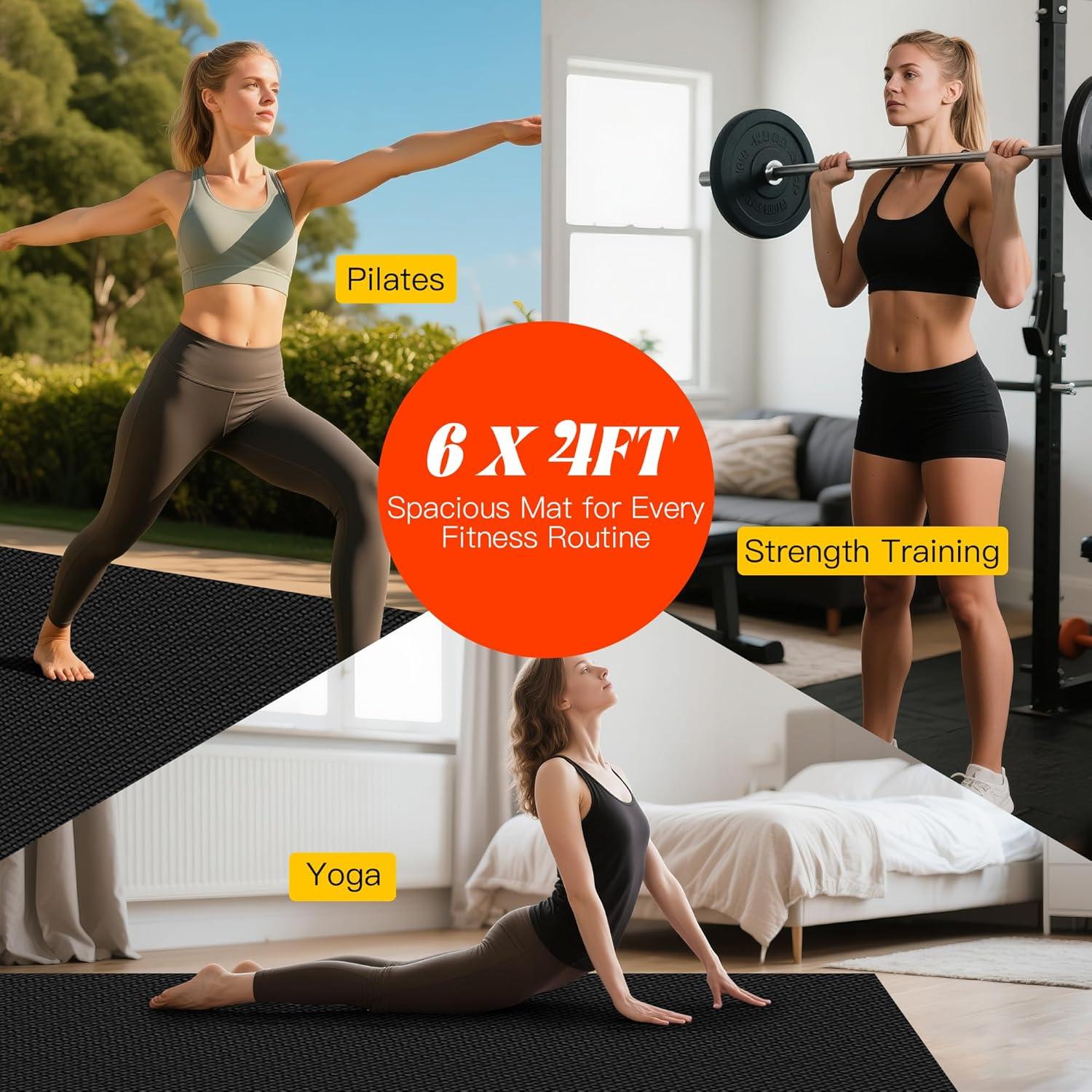 Alfombrilla de Ejercicio VTORY 182x122cm Antideslizante 8mm