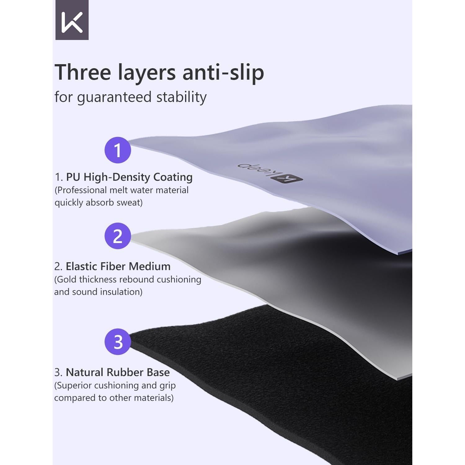 Mata de Yoga Profesional KEEP 182.88x66.04cm Antideslizante