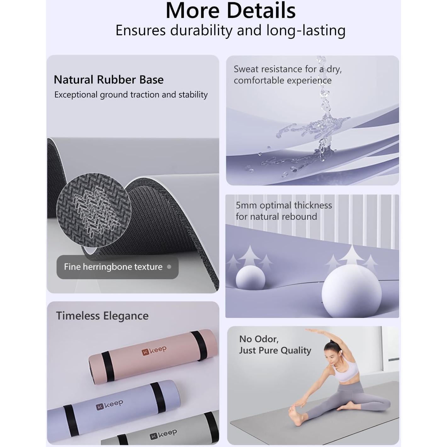 Mata de Yoga Profesional KEEP 182.88x66.04cm Antideslizante