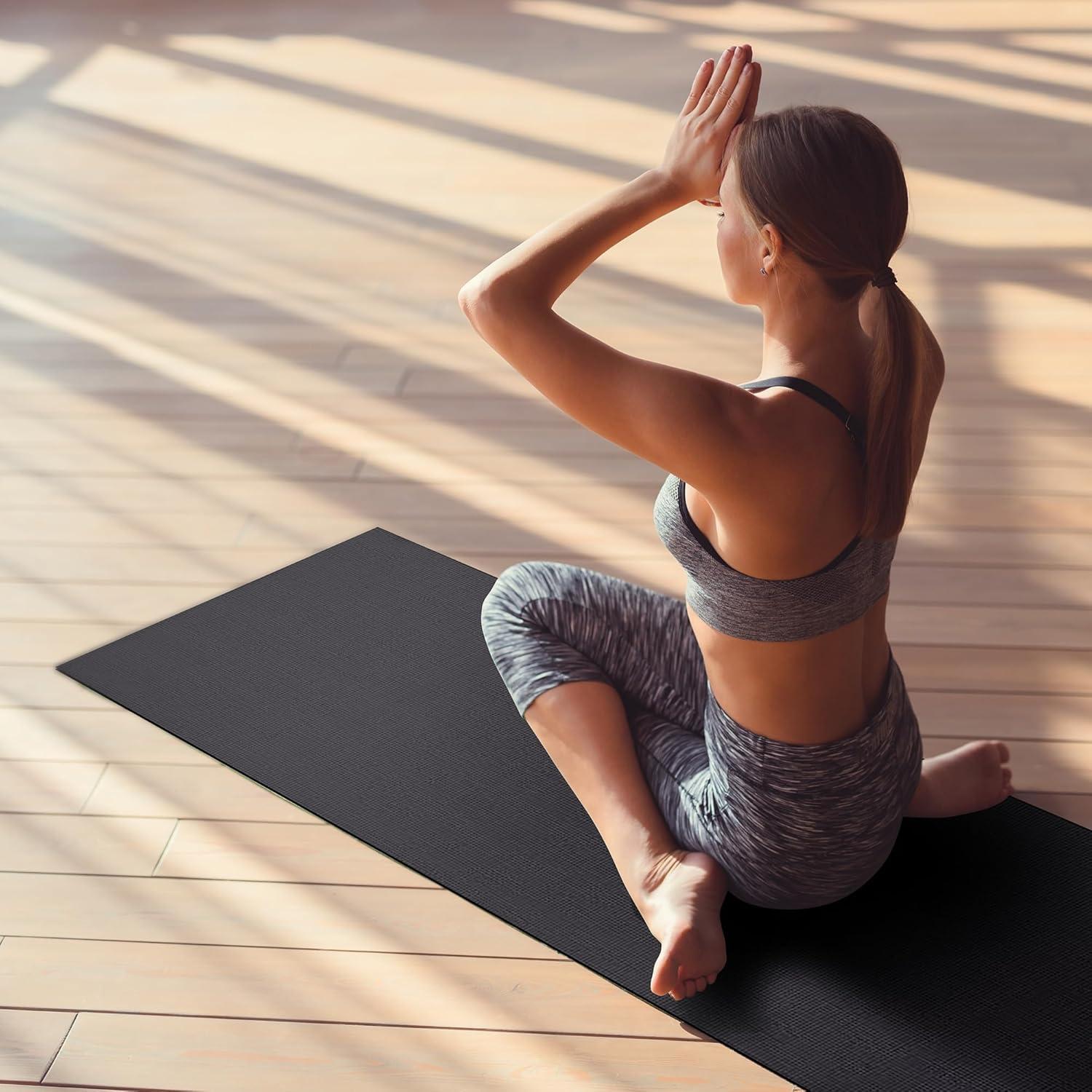 Mat de Yoga Antideslizante Fitvids 172.72x60.96cm Alta Densidad