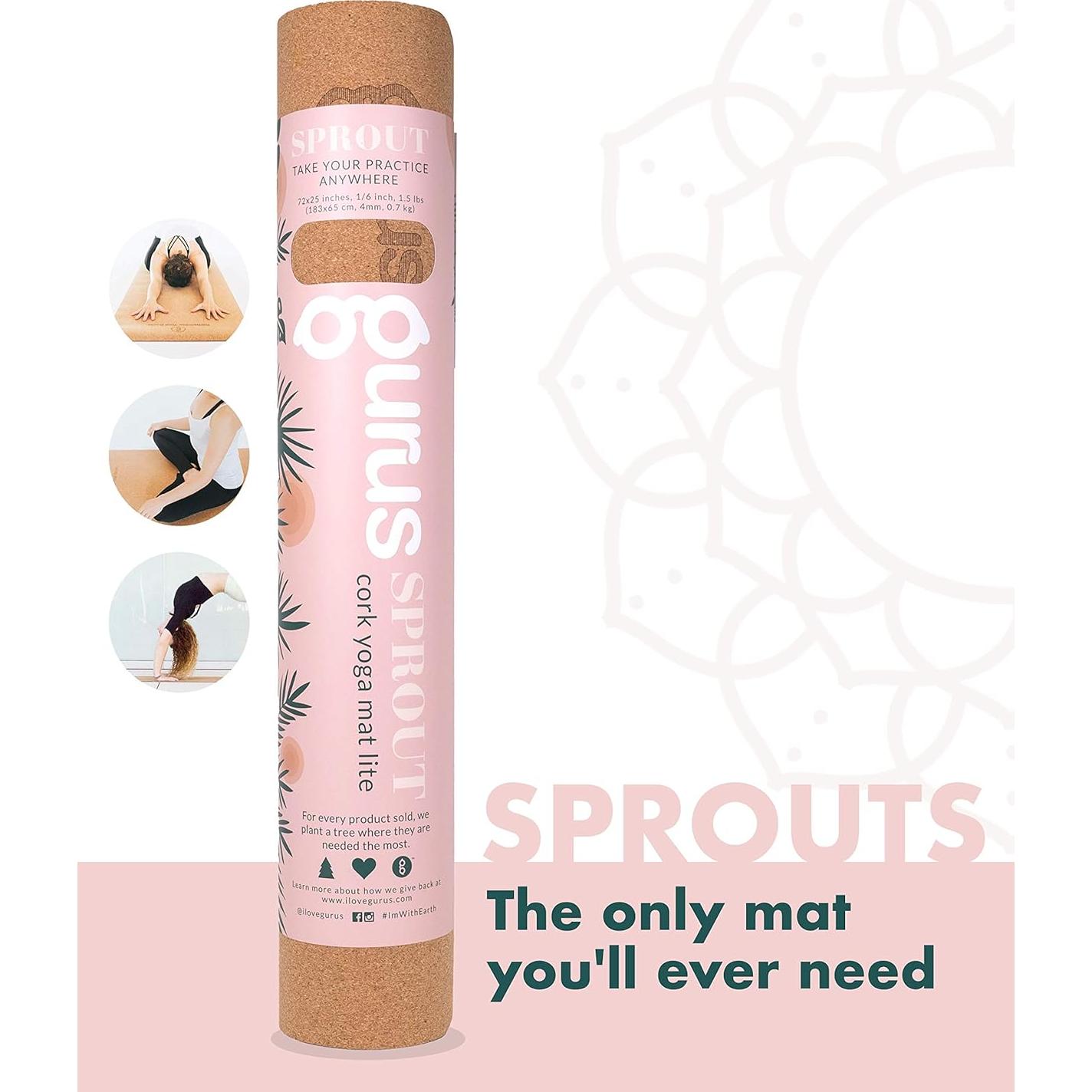 Alfombrilla de Yoga de Corcho Gurus 182.88x63.5cm Antideslizante