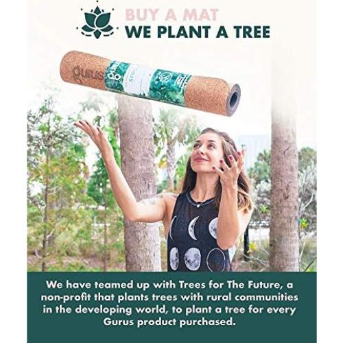 Alfombrilla de Yoga de Corcho Gurus 182.88x63.5cm Antideslizante