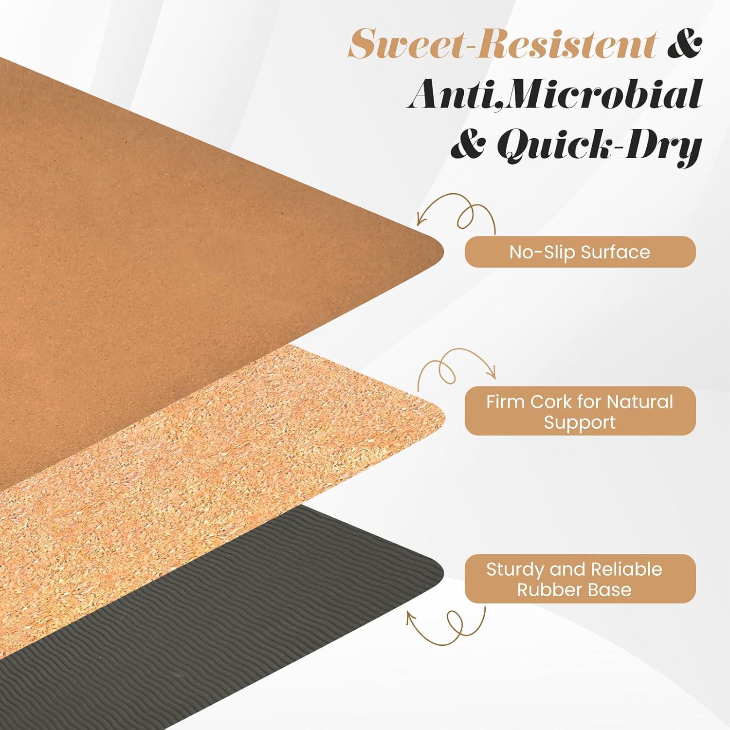 Alfombrilla de Yoga de Corcho Peaksee Antideslizante 182x61cm