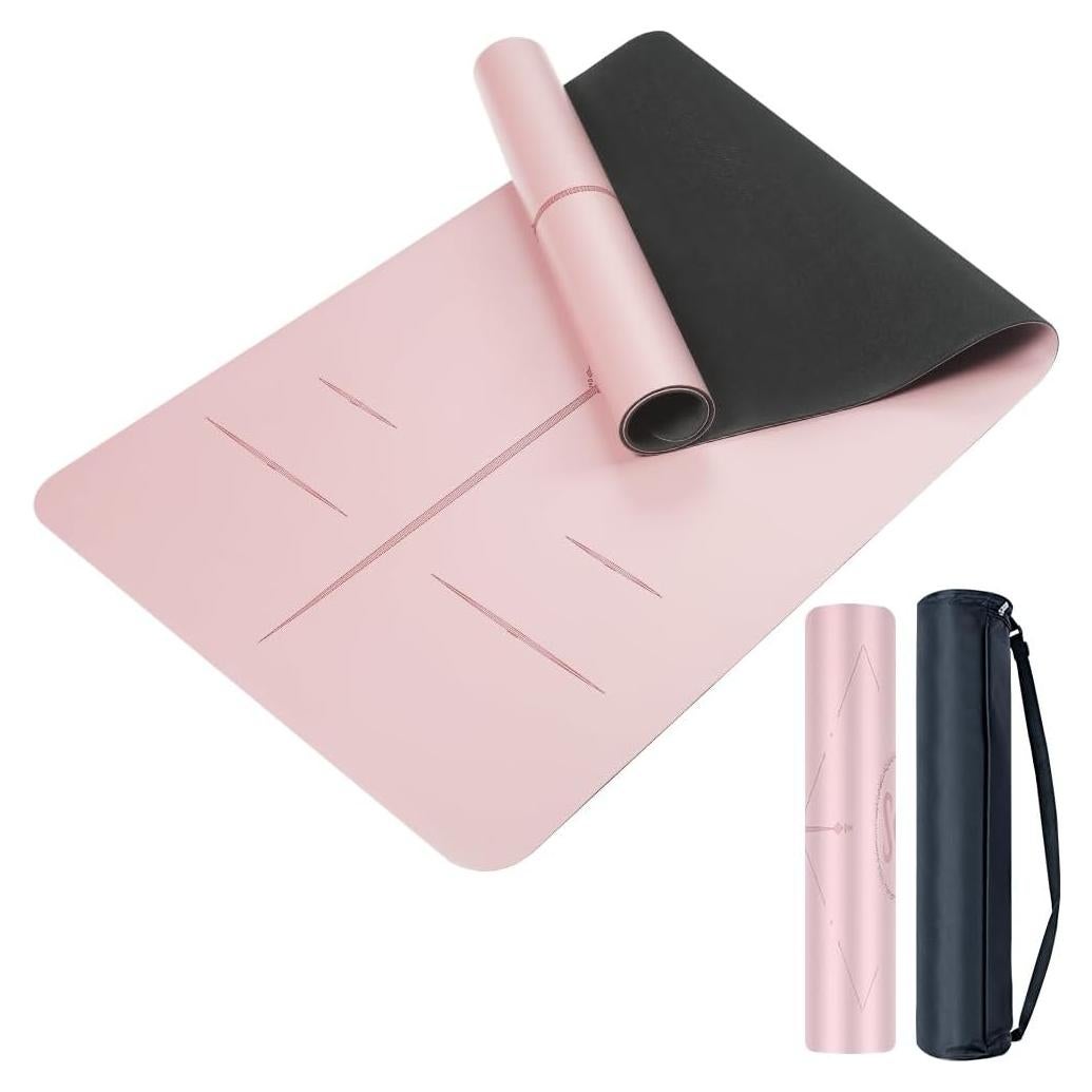 Esterilla de Yoga Antideslizante EXPFLEX 68 cm Rosa Suave 5mm