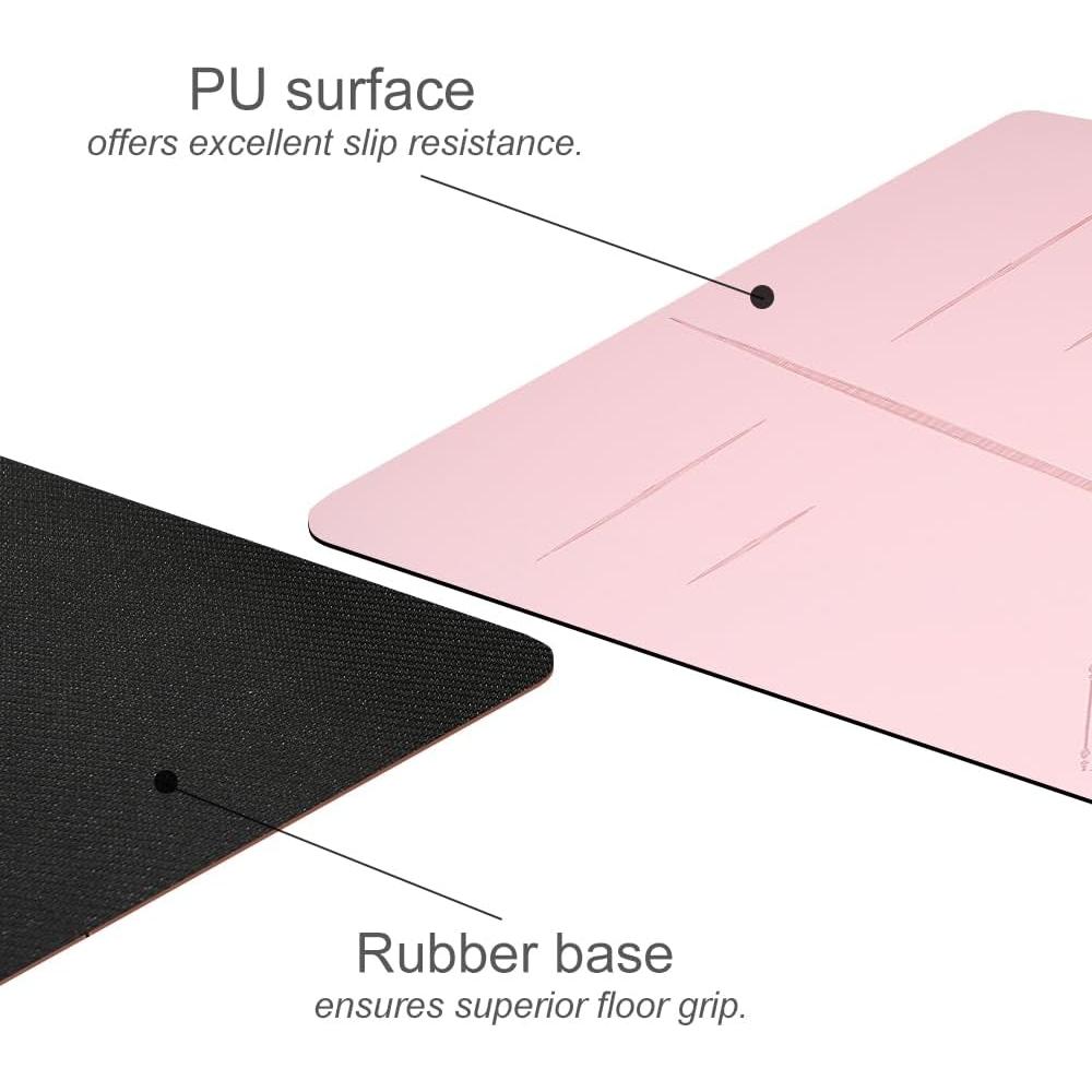 Esterilla de Yoga Antideslizante EXPFLEX 68 cm Rosa Suave 5mm