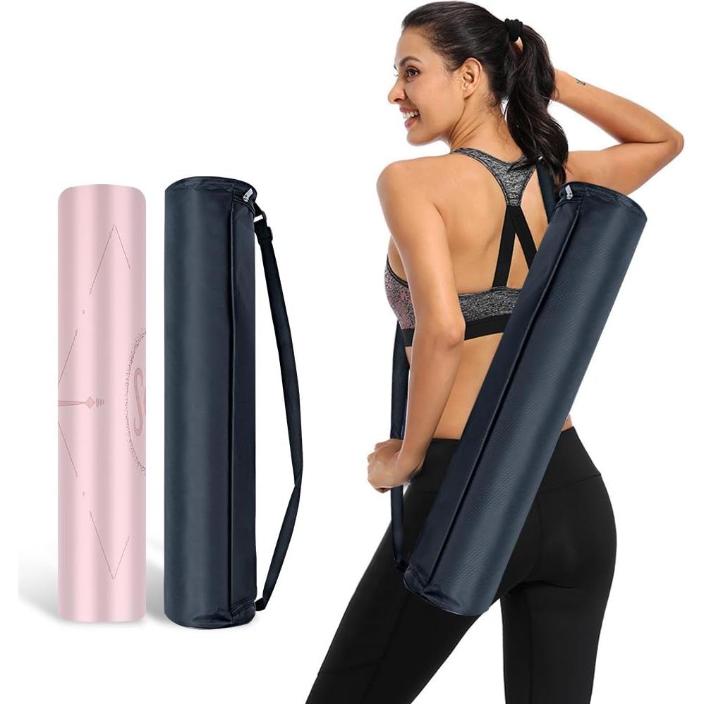 Esterilla de Yoga Antideslizante EXPFLEX 68 cm Rosa Suave 5mm