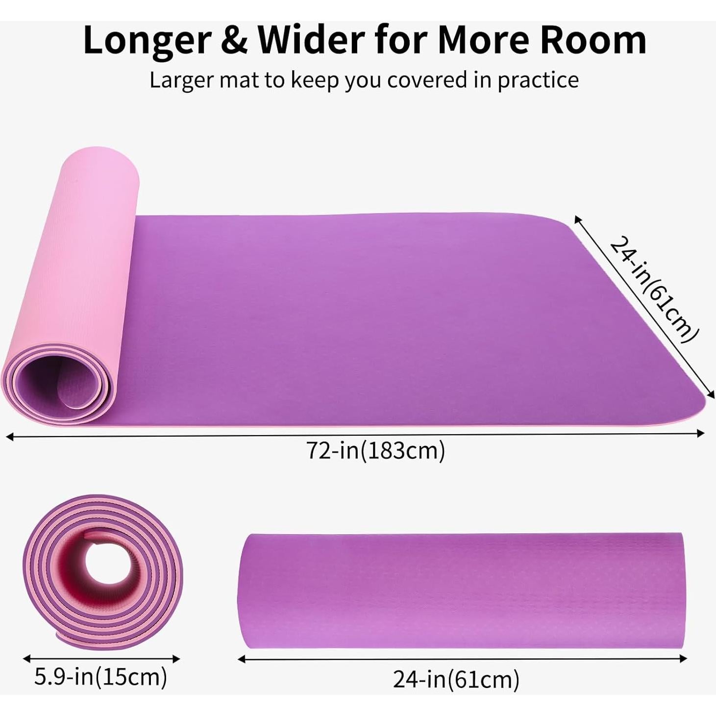 Alfombrilla de Yoga TPE 8mm Genérica Antideslizante 182x61cm