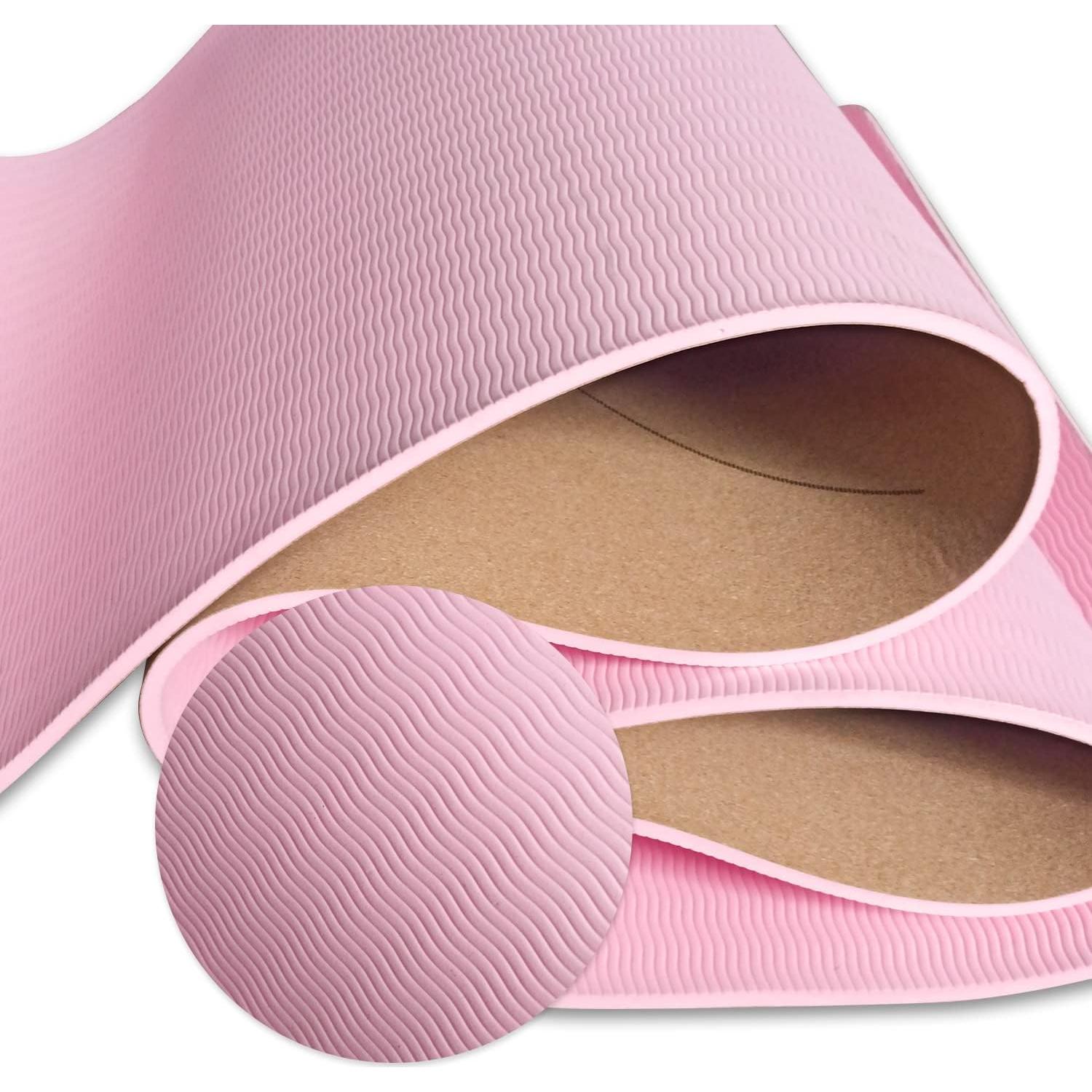 Alfombrilla de Yoga NUNET de Corcho Rosa 6mm Antideslizante