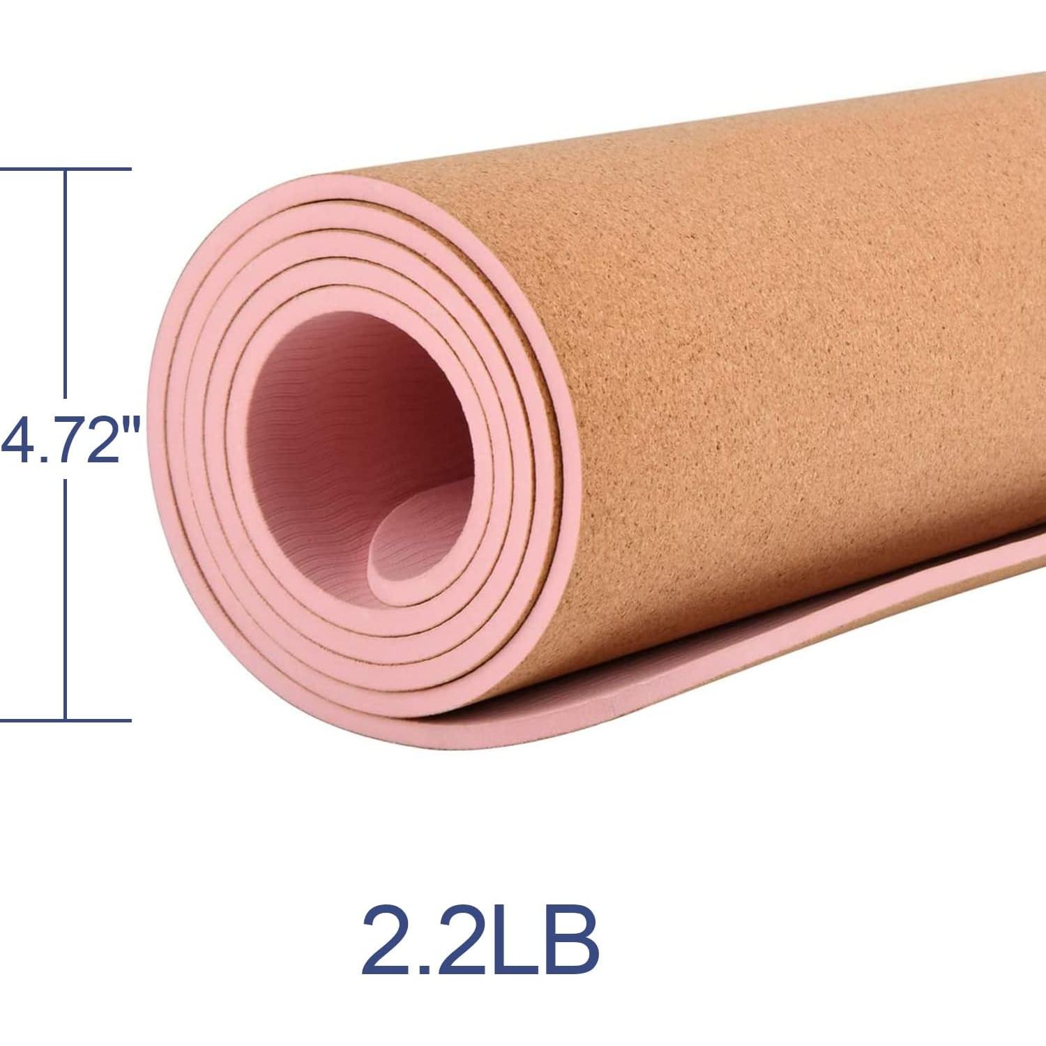 Alfombrilla de Yoga NUNET de Corcho Rosa 6mm Antideslizante