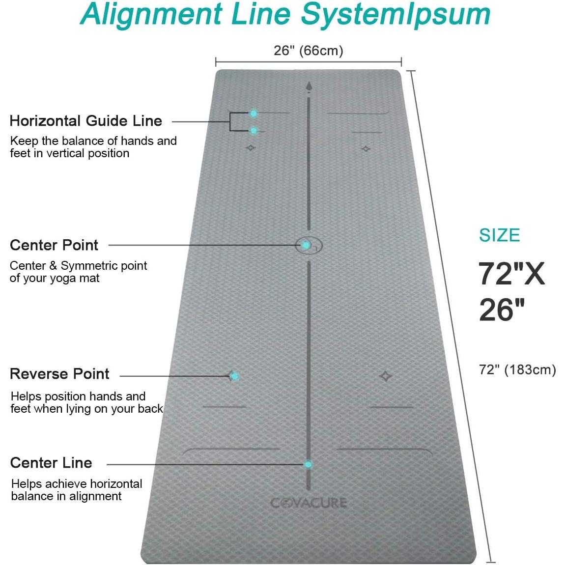 Esterilla de Yoga Antideslizante Covacure 182.88x66.04cm 8mm