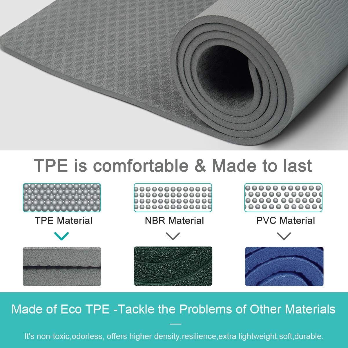 Esterilla de Yoga Antideslizante Covacure 182.88x66.04cm 8mm