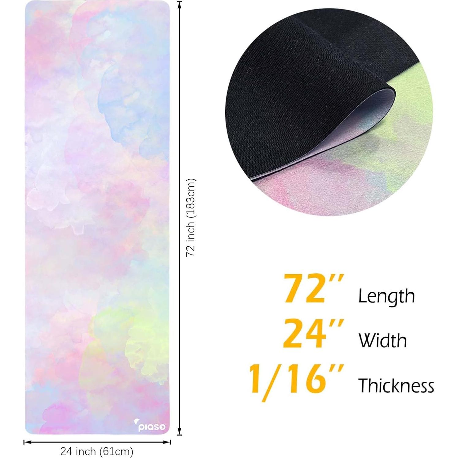 Alfombrilla de Yoga Antideslizante PIASO Rosa 1.5mm con Bolsa