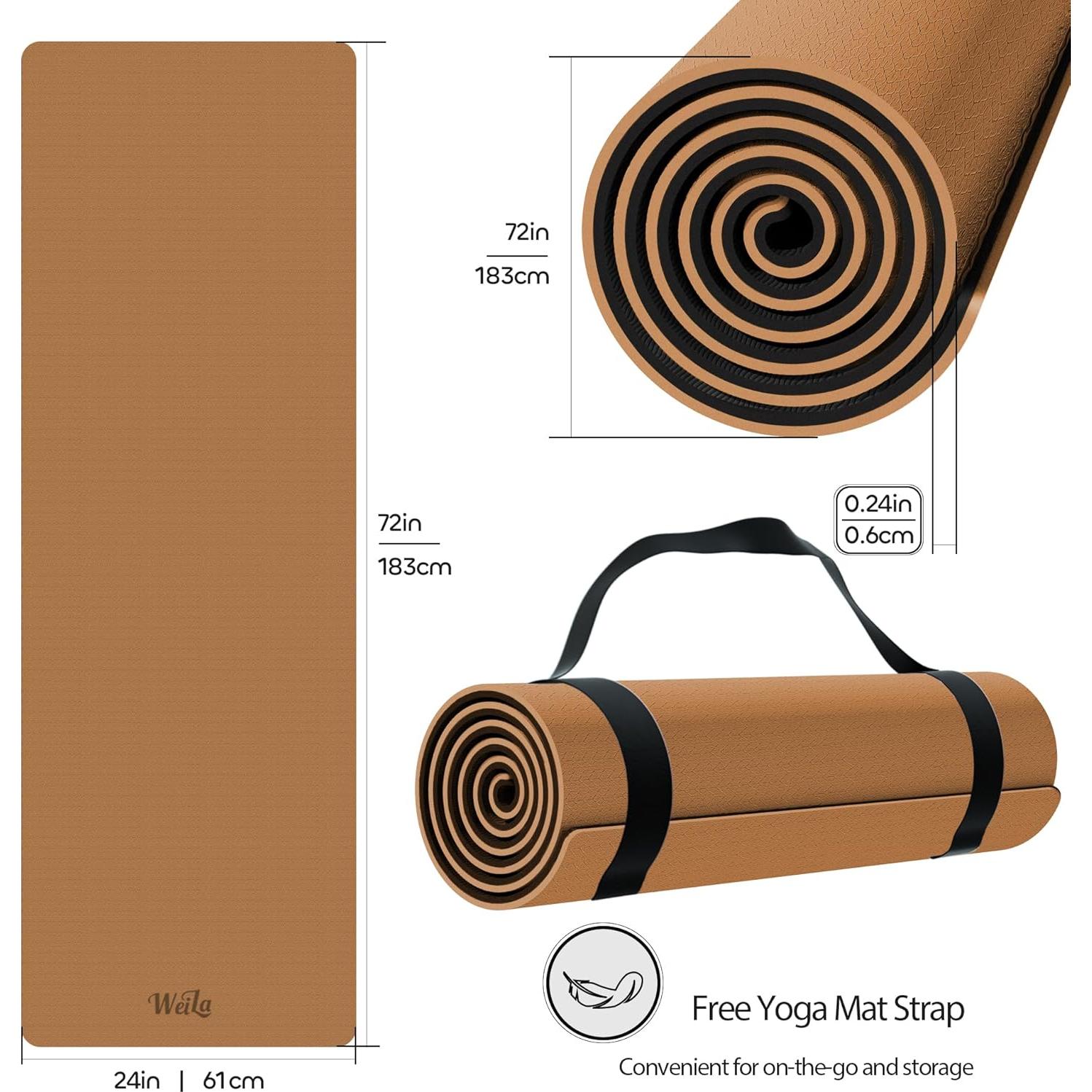 Alfombrilla de Yoga TPE Antideslizante Welia 6mm Doble Cara