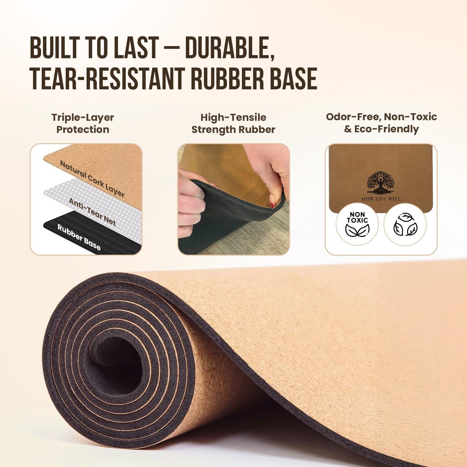 Alfombrilla de Yoga Gruesa Antideslizante MHW - VIVE BIEN 182x61cm