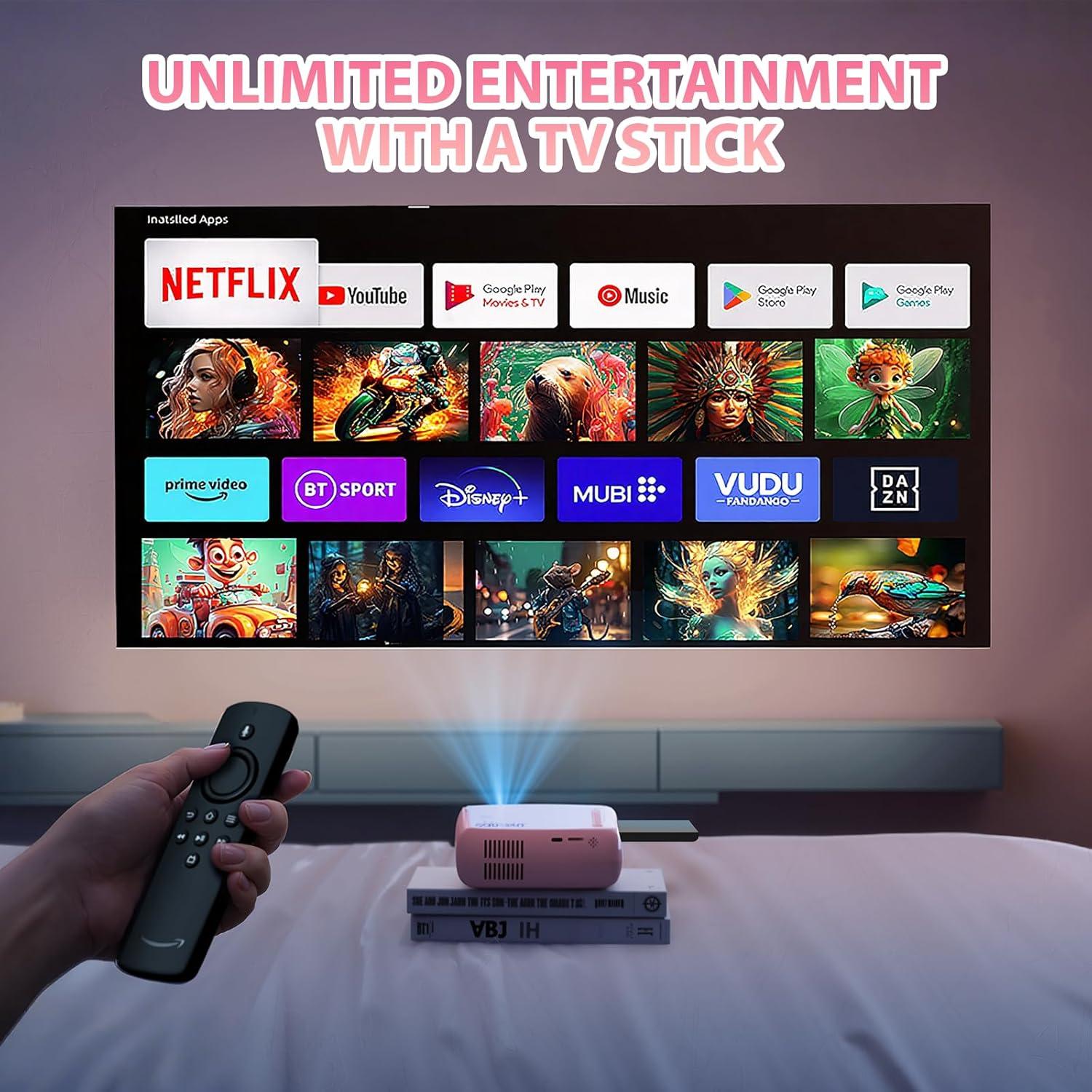 Mini Proyector Portátil Ksbaby VF270 Rosa Claro HDMI USB