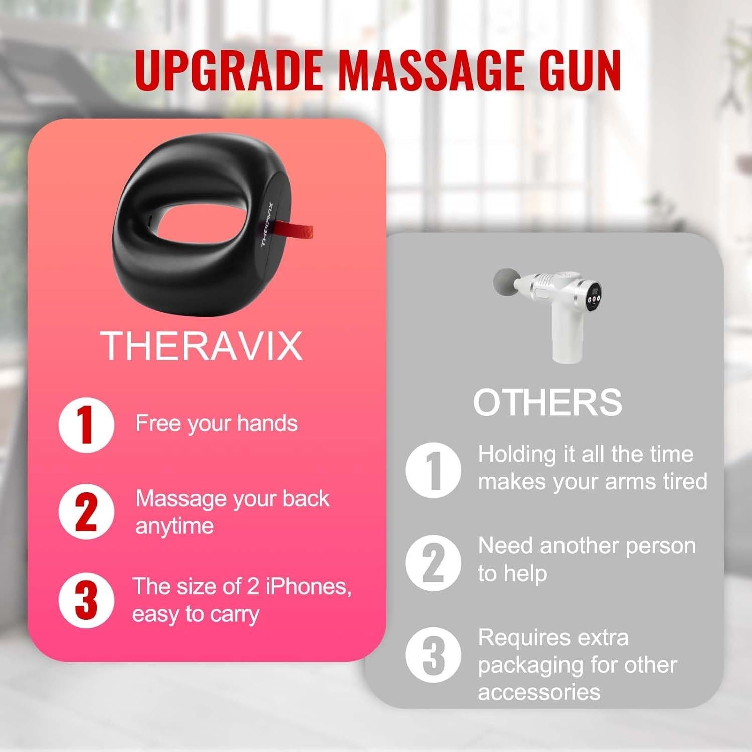 Pistola de Masaje THERAVIX TR-RM-01-B 8 Modos Portátil