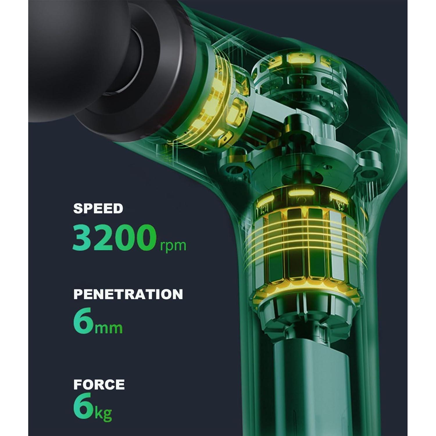 Mini Pistola de Masaje WQV Inalámbrica 6 Velocidades 0.44kg