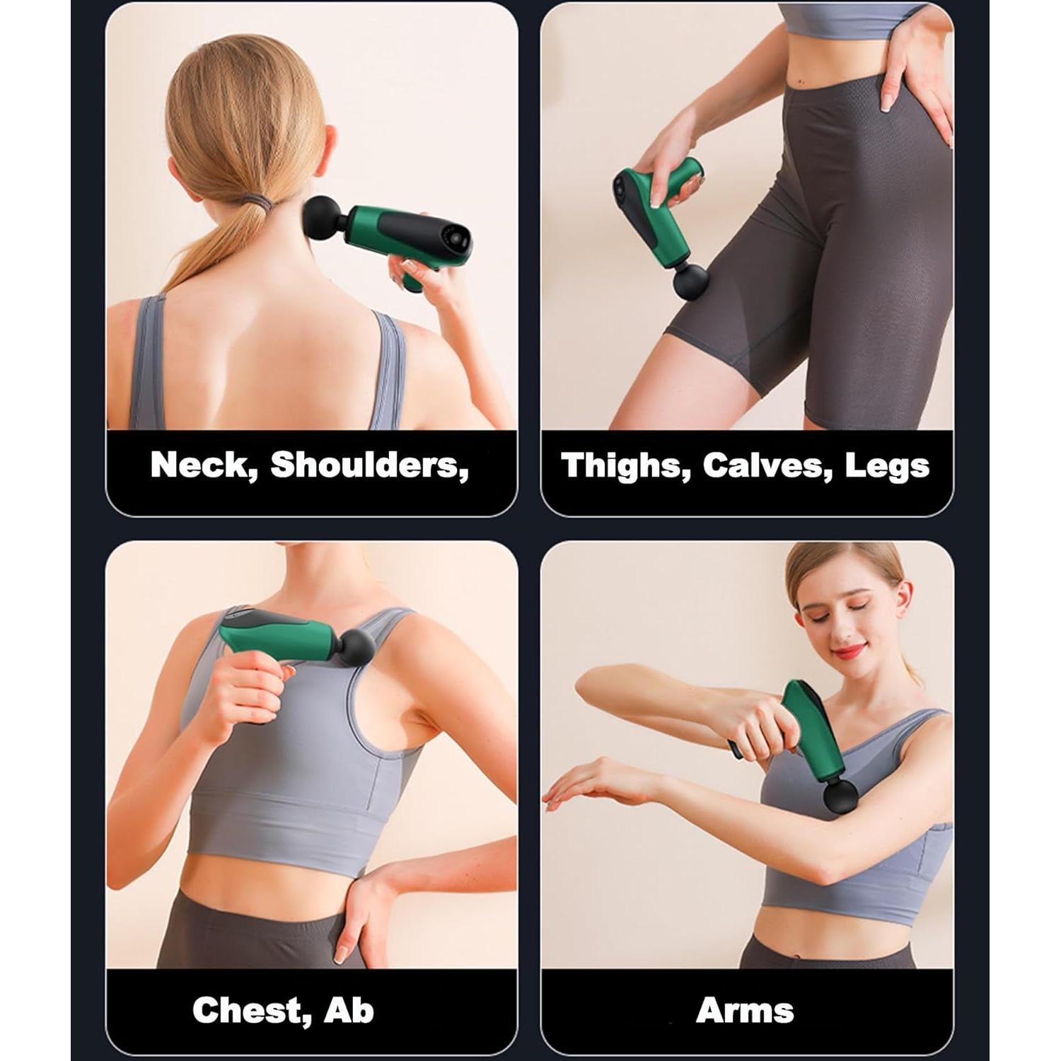 Mini Pistola de Masaje WQV Inalámbrica 6 Velocidades 0.44kg