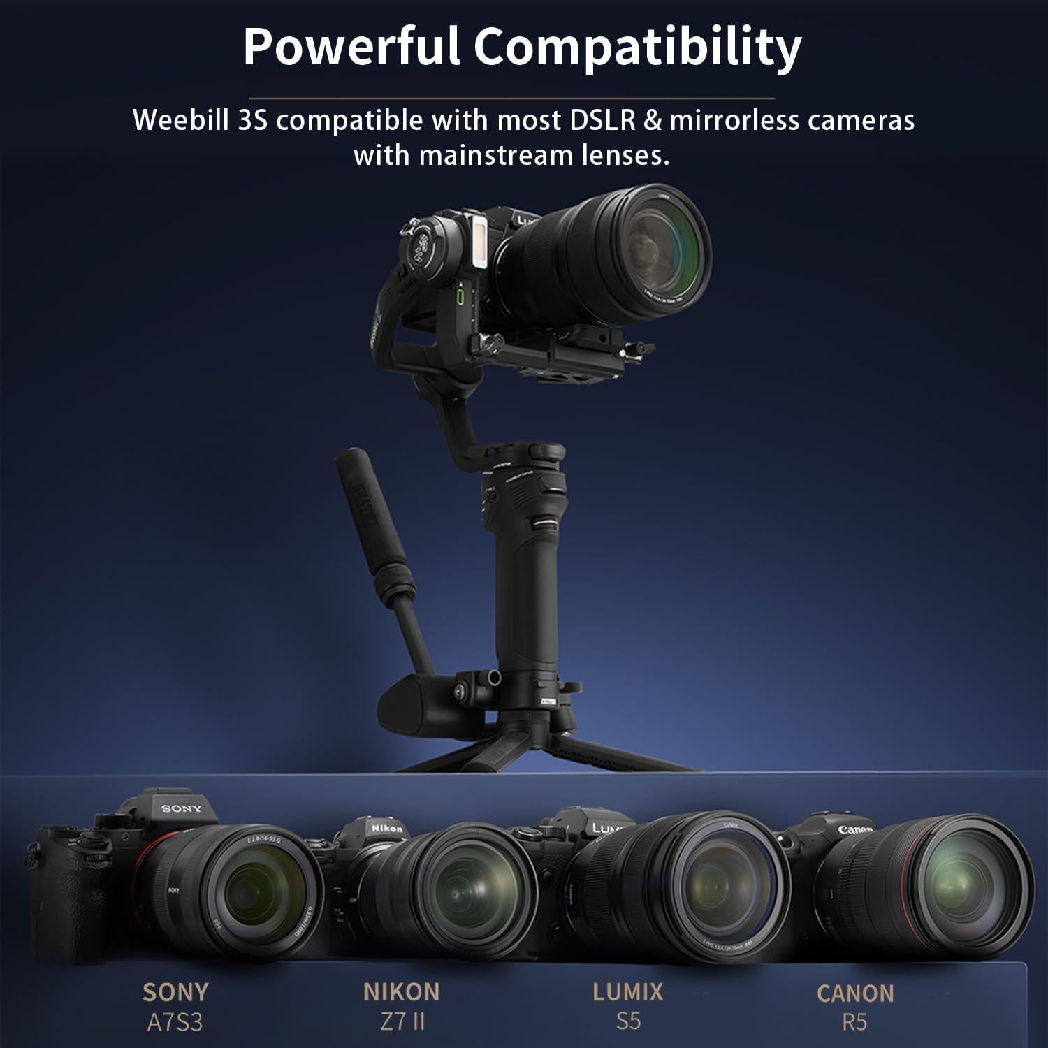 Estabilizador de Cardán Zhiyun Weebill 3S Combo para DSLR y Sin Espejo