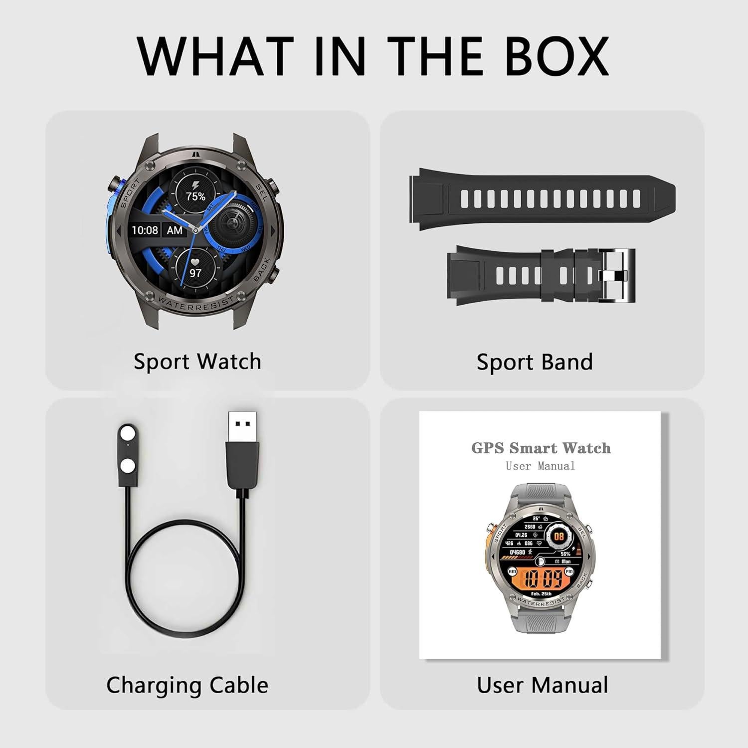 Reloj Inteligente Jundio con GPS y Monitor Cardíaco 1.43"