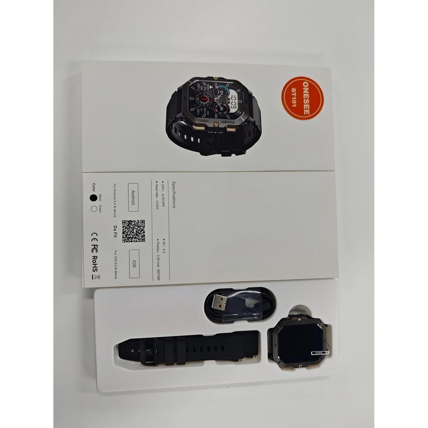 Reloj Inteligente OUKITEL BT101 Militar Impermeable 2.03" HD