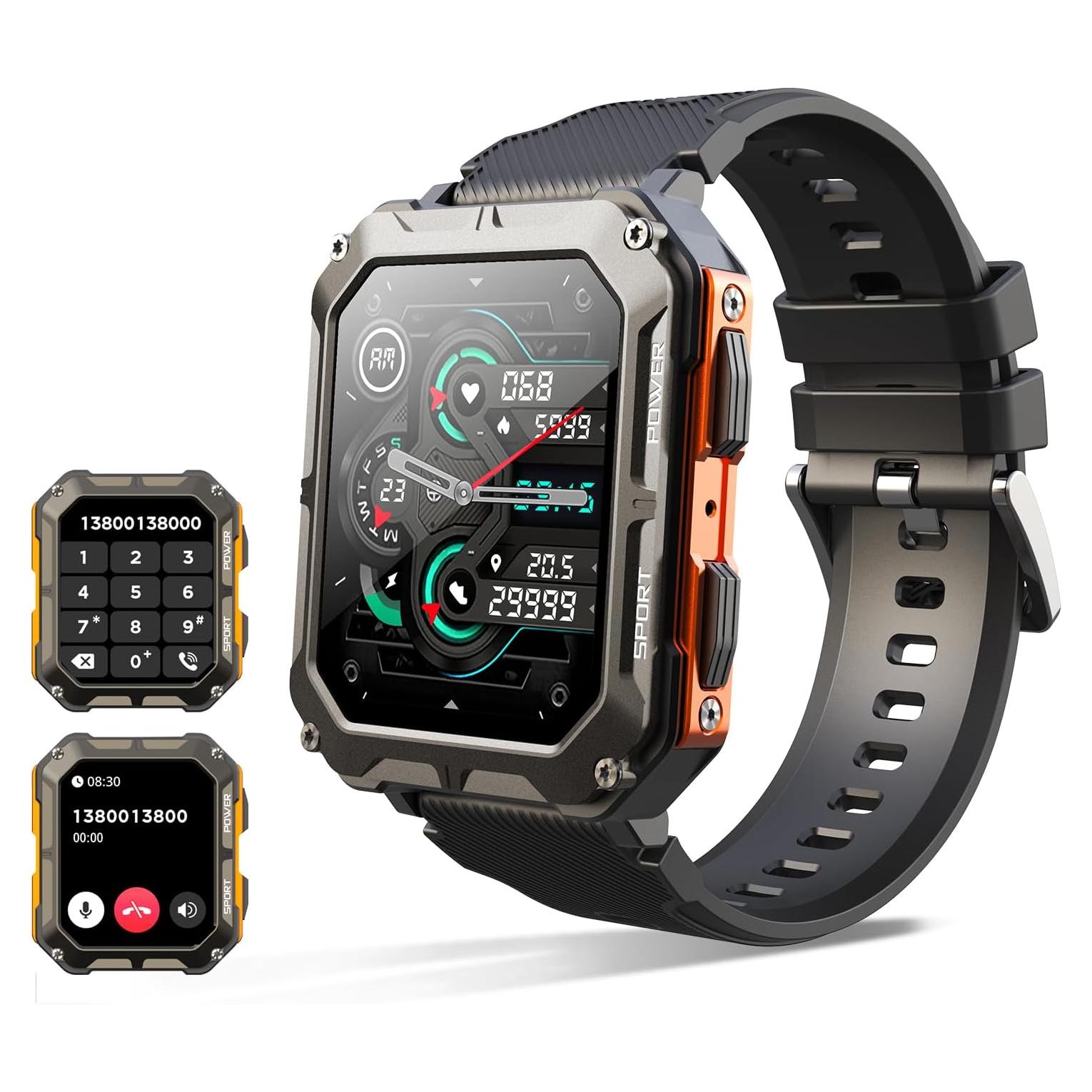 Reloj Inteligente YoimJoyFun Resistente IP68 1.83" Naranja