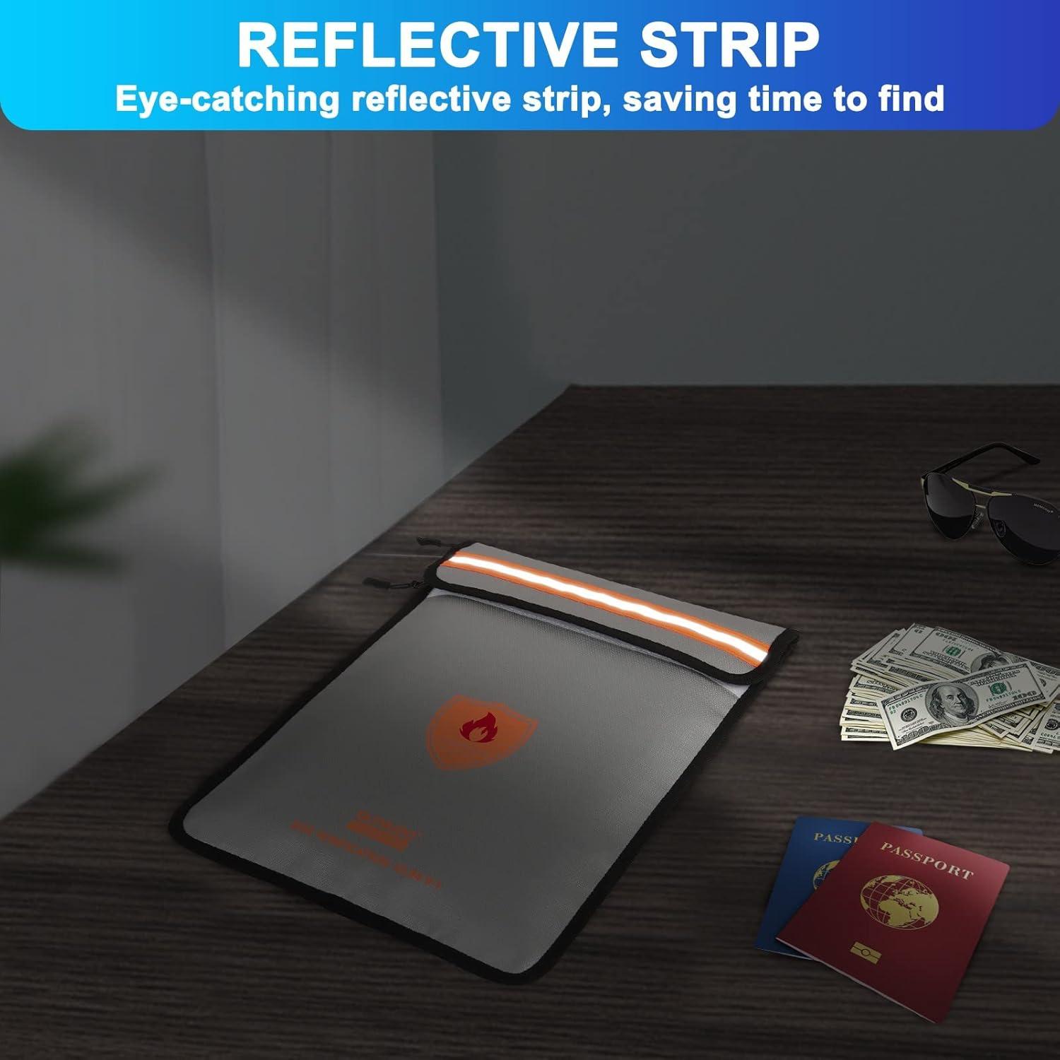 Bolsa a Prueba de Fuego QLYNUDO A4 Impermeable y Reflectante