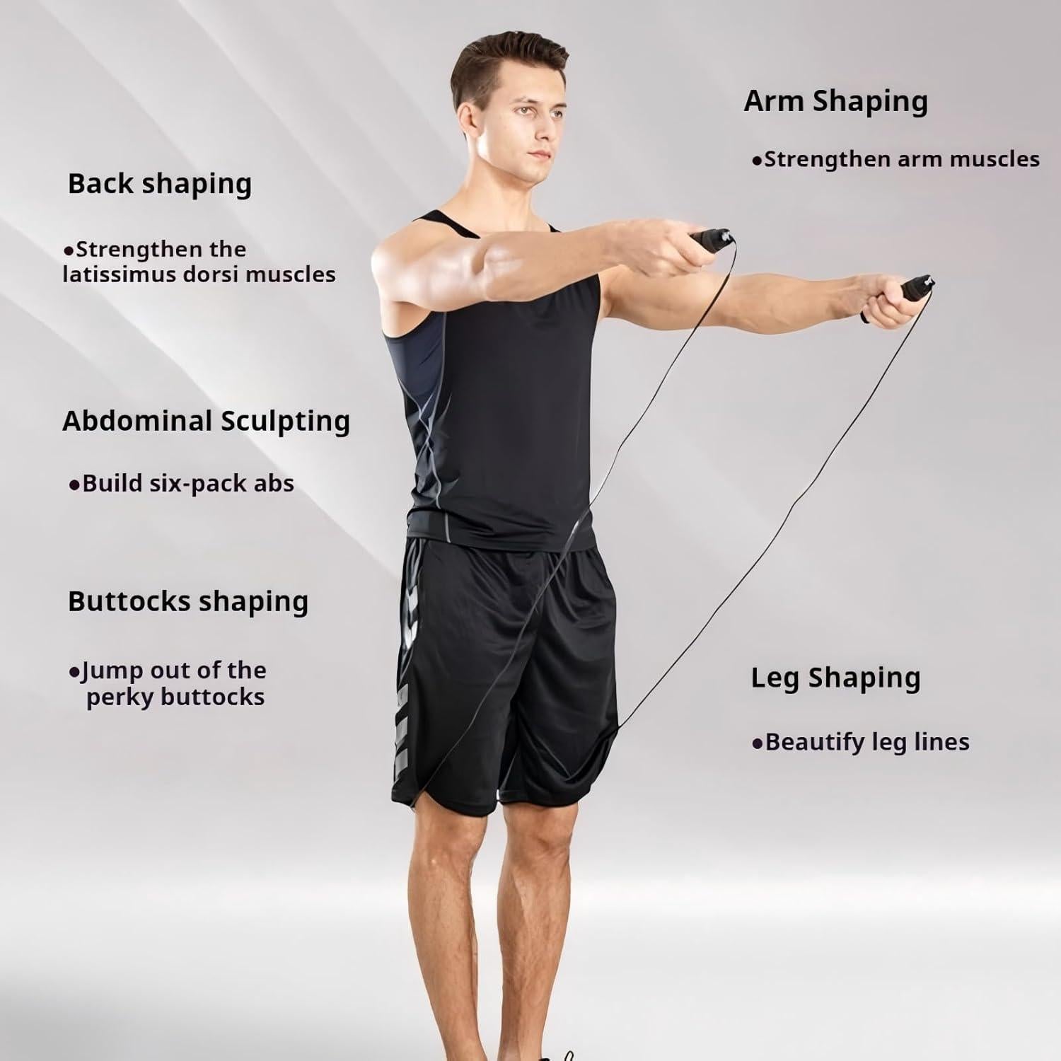 Cuerda de Salto con Peso Elicho Ajustable 2.8m para Ejercicio