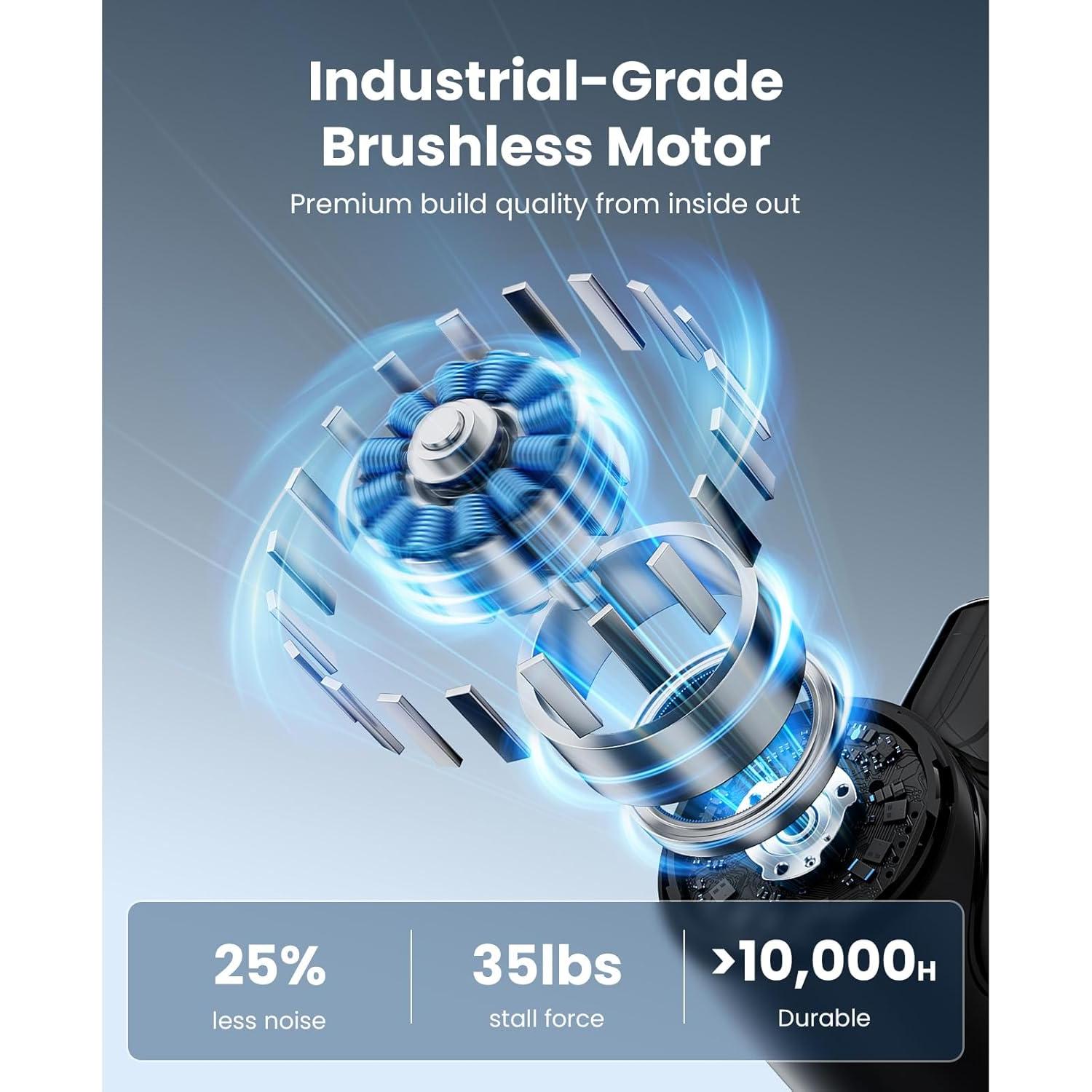 Pistola de Masaje BOB Y BRAD M7 Plus con Calor y Luz Azul