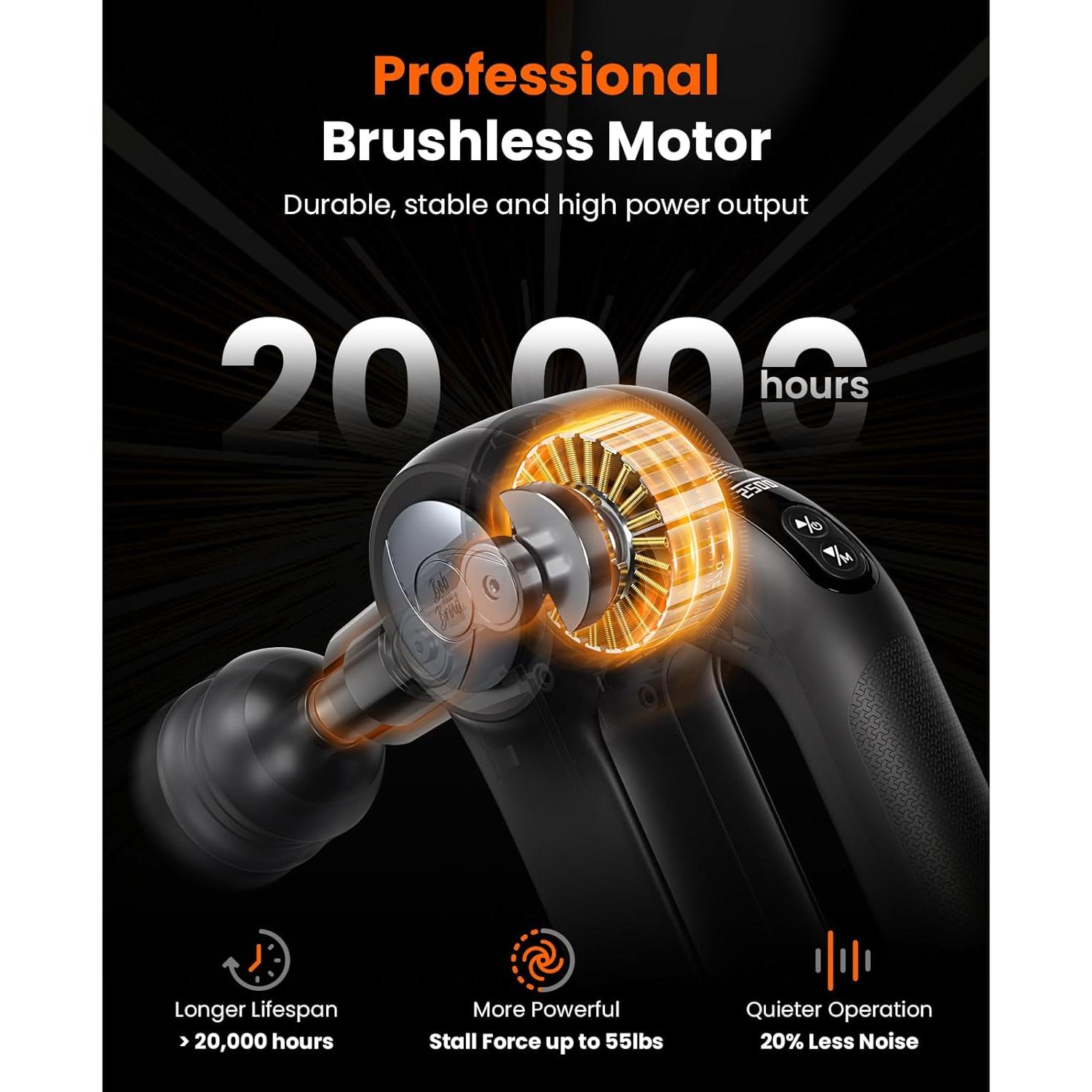 Pistola de Masaje BOB Y BRAD D5 Pro Plus con Calor 13mm