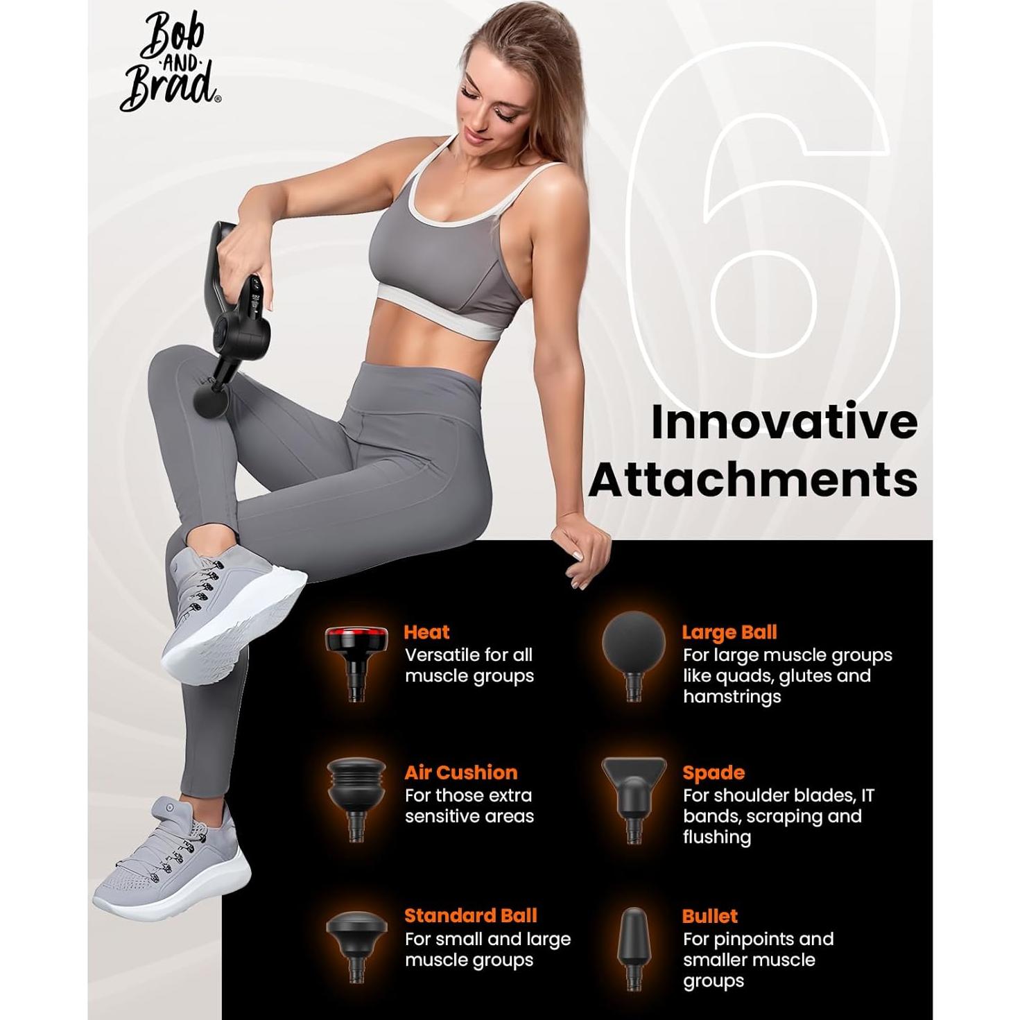 Pistola de Masaje BOB Y BRAD D5 Pro Plus con Calor 13mm