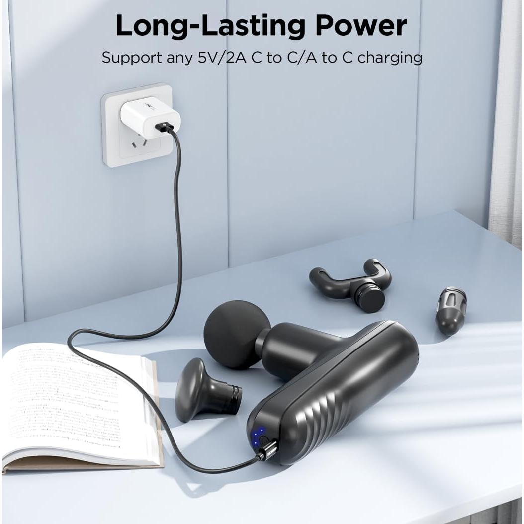 Pistola de Masaje Mini PENJOY E-003, Alivio Muscular 4 Velocidades