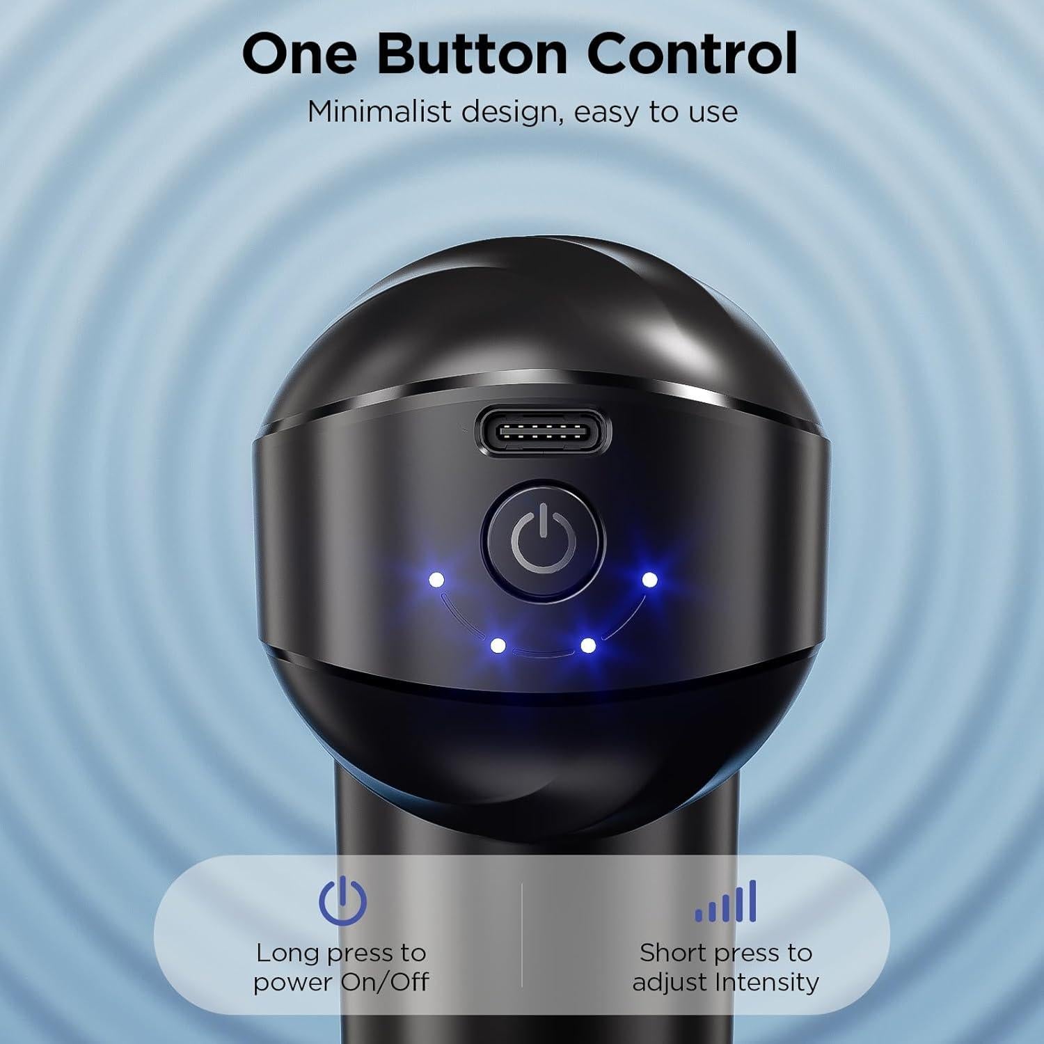 Pistola de Masaje Mini PENJOY E-003, Alivio Muscular 4 Velocidades