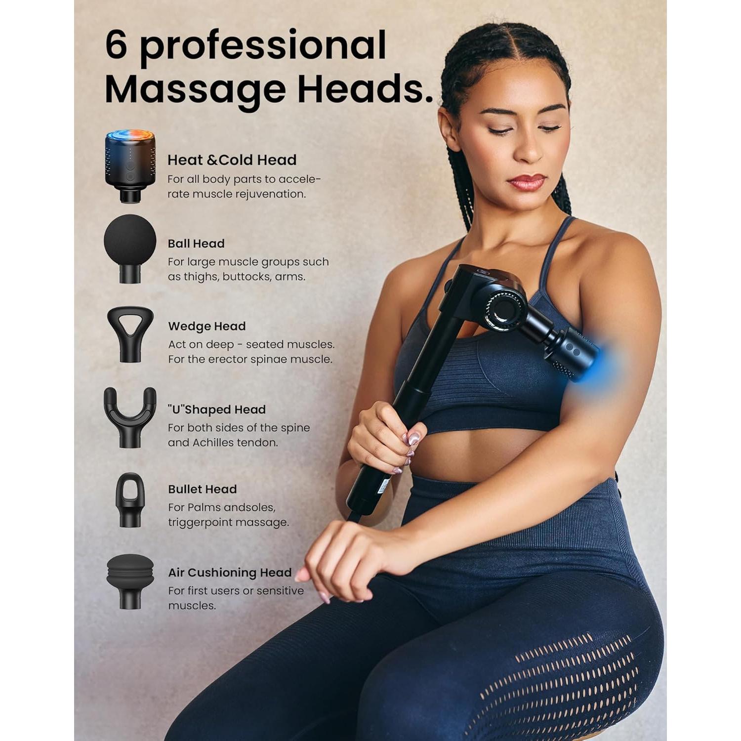 Pistola de Masaje Napre con Calor y Frío, 32 Velocidades