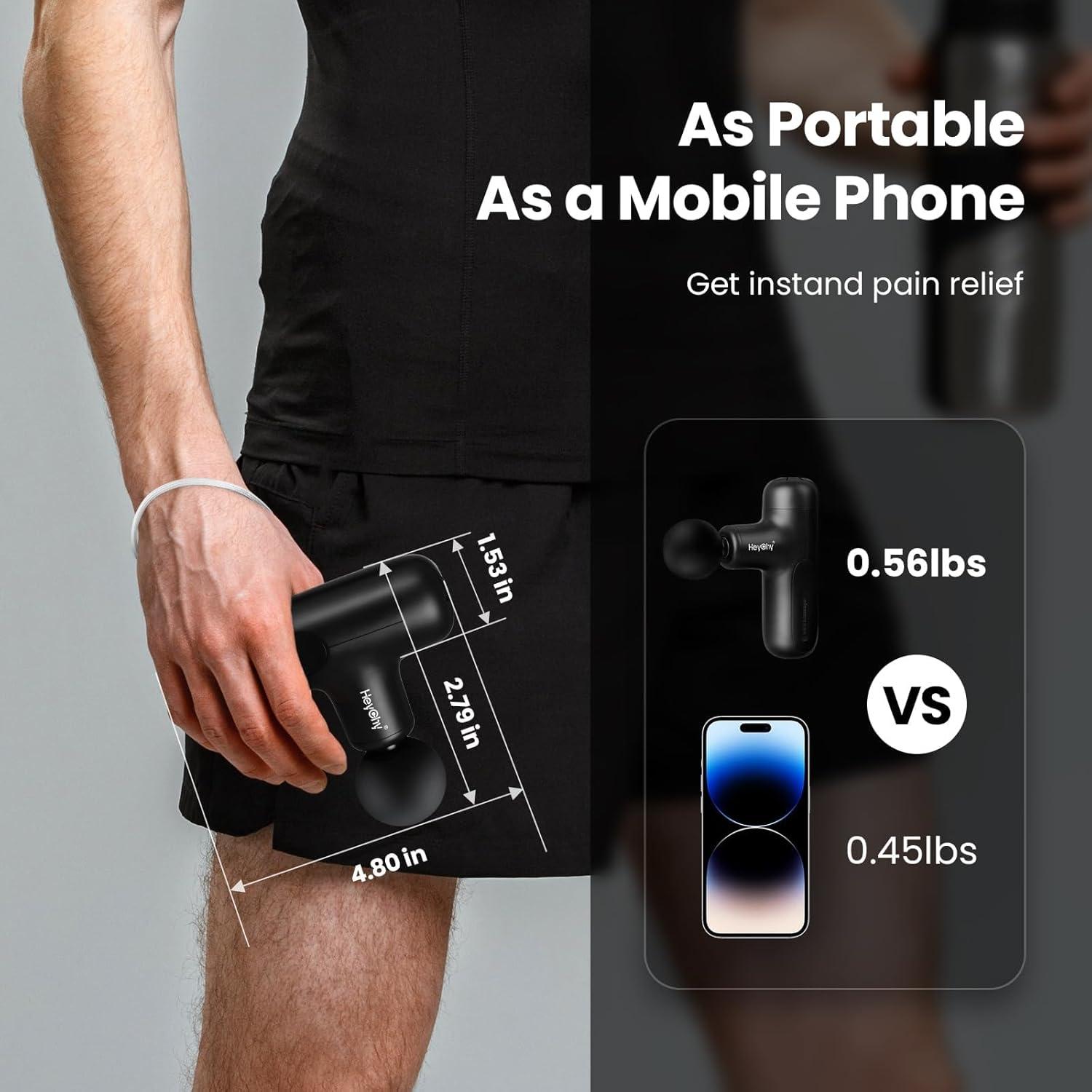 Pistola de Masaje HEYCHY CUTE X1-BK Compacta 5 Velocidades