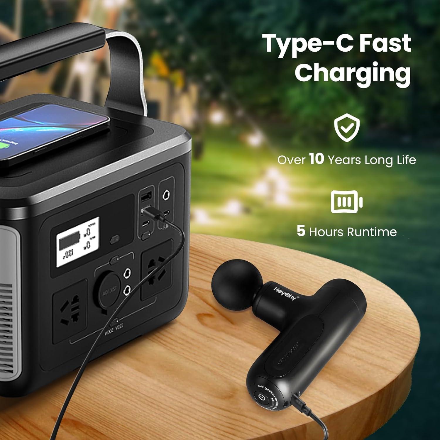 Pistola de Masaje HEYCHY CUTE X1-BK Compacta 5 Velocidades