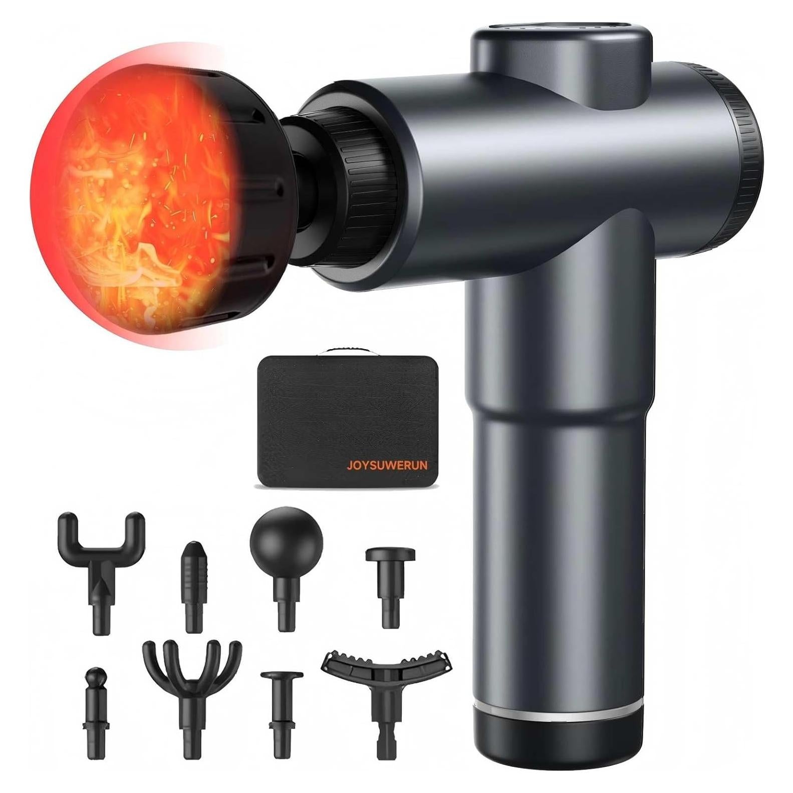 Pistola de Masaje JOYSUWERUN QR-8UQM-Z3Y9 con Calor y 9 Cabezas