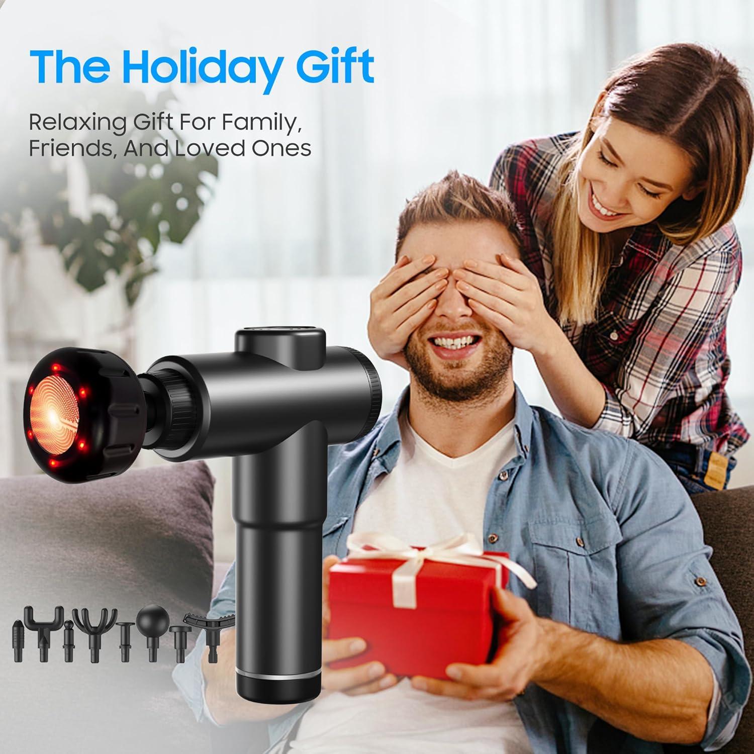 Pistola de Masaje JOYSUWERUN QR-8UQM-Z3Y9 con Calor y 9 Cabezas