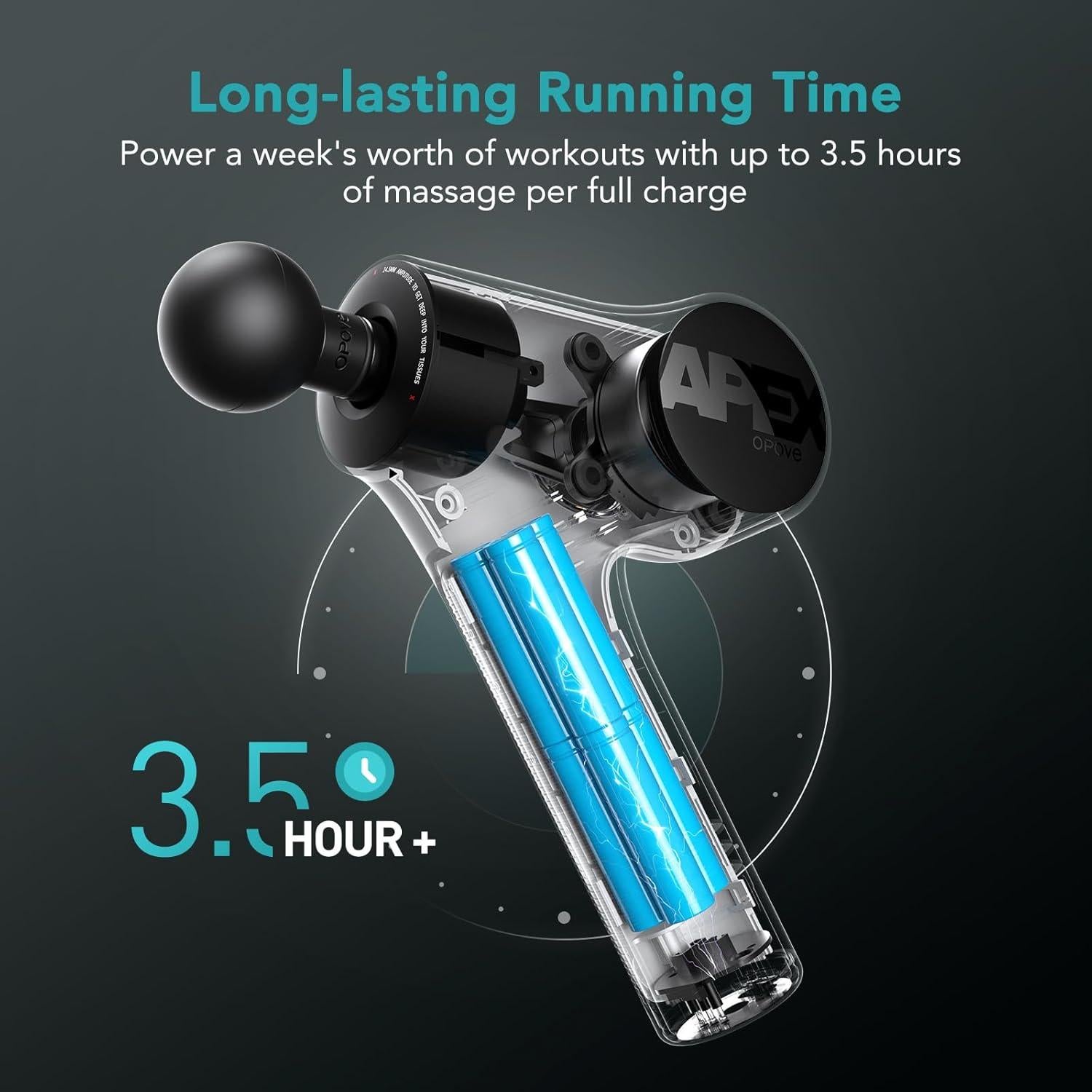 Pistola de Masaje Opove Apex 14.5mm Alivio Muscular Plata