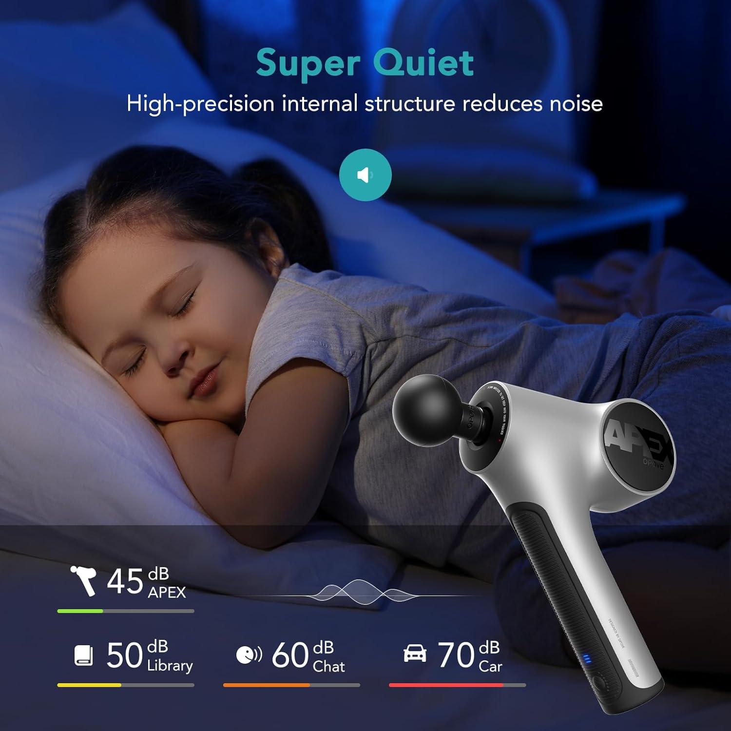 Pistola de Masaje Opove Apex 14.5mm Alivio Muscular Plata