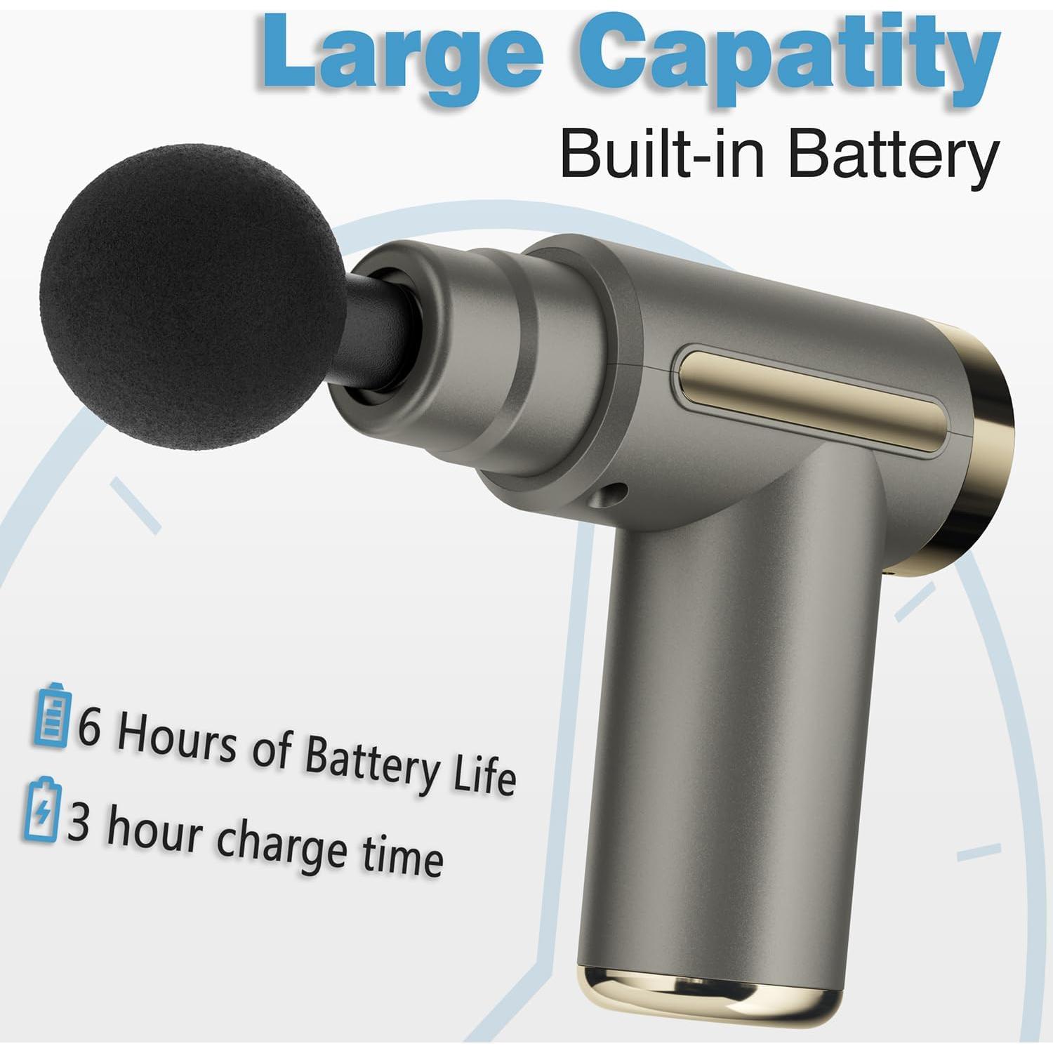 Pistola de Masaje Cotsoco 6 Velocidades 4 Cabezas Portátil