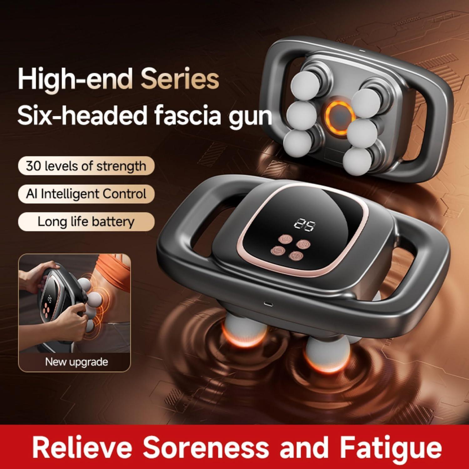 Pistola de Masaje Eléctrica Stellamist 6 Cabezas 30 Niveles