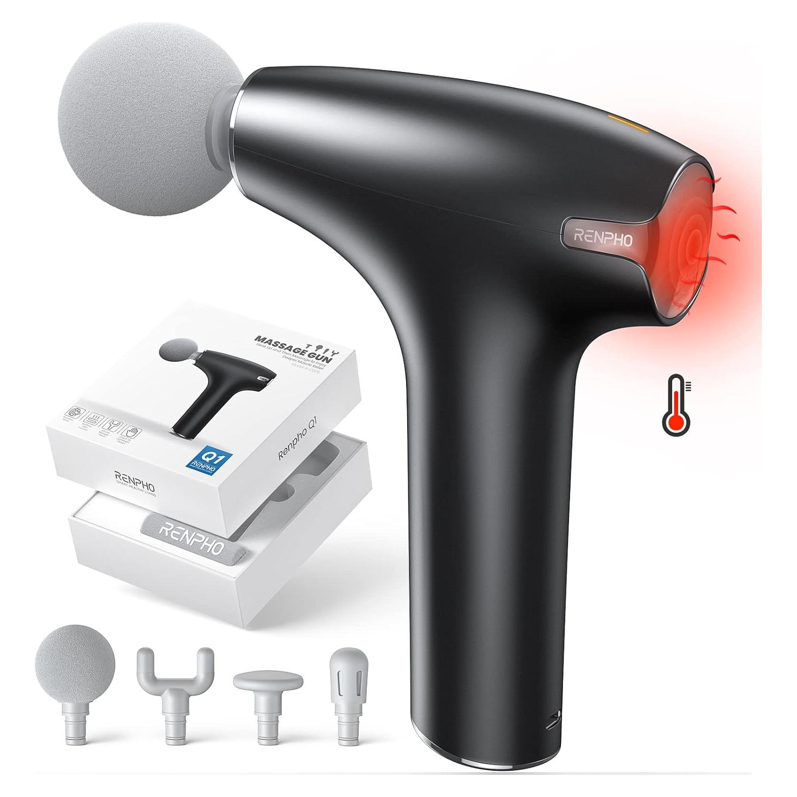 Pistola de Masaje RENPHO R-C005 con Calor y 4 Cabezales