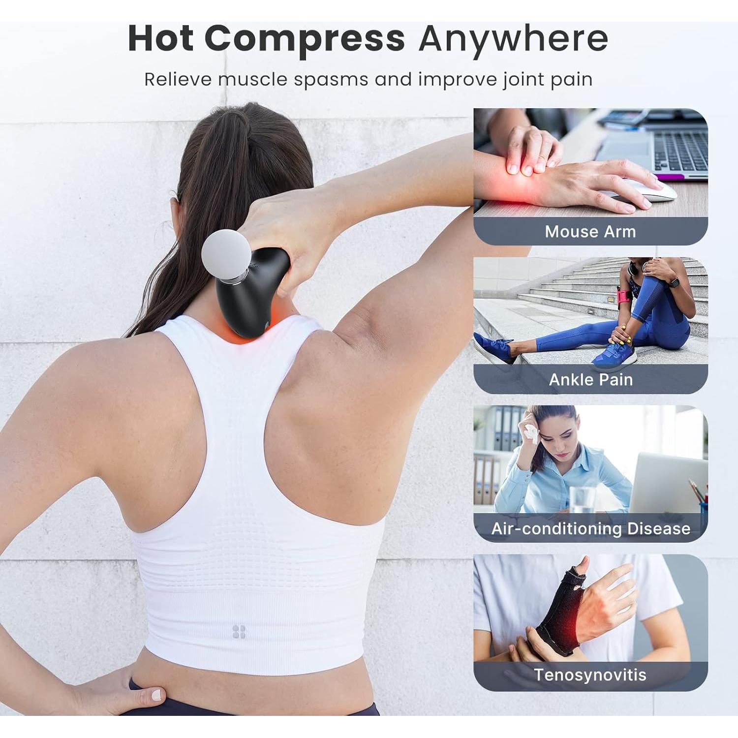 Pistola de Masaje RENPHO R-C005 con Calor y 4 Cabezales